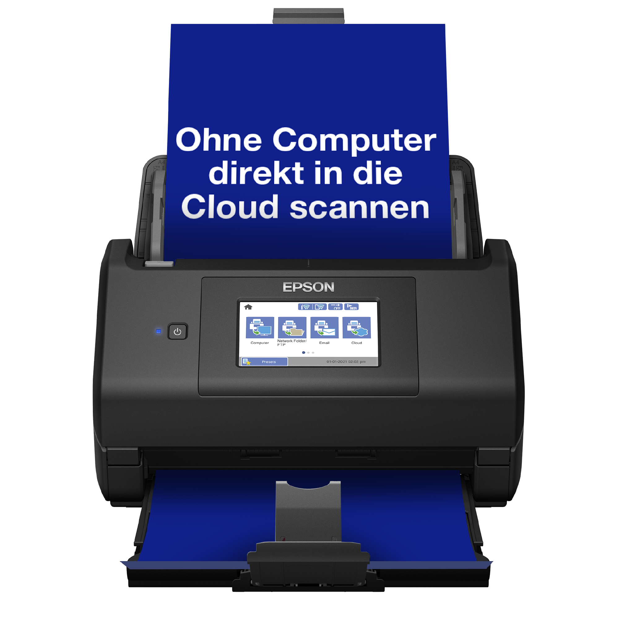 WorkForce ES-580W A4 Auto-Duplex-Scanner mit WLAN und benutzerfreundlichem Touchscreen