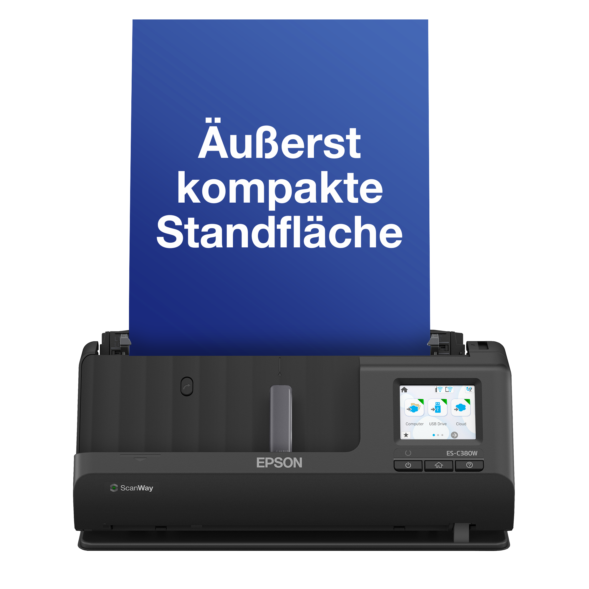 Kompakter Dokumentenscanner ES-C380W A4 mit WLAN-Schnittstelle und U-förmigem Papierweg Modus