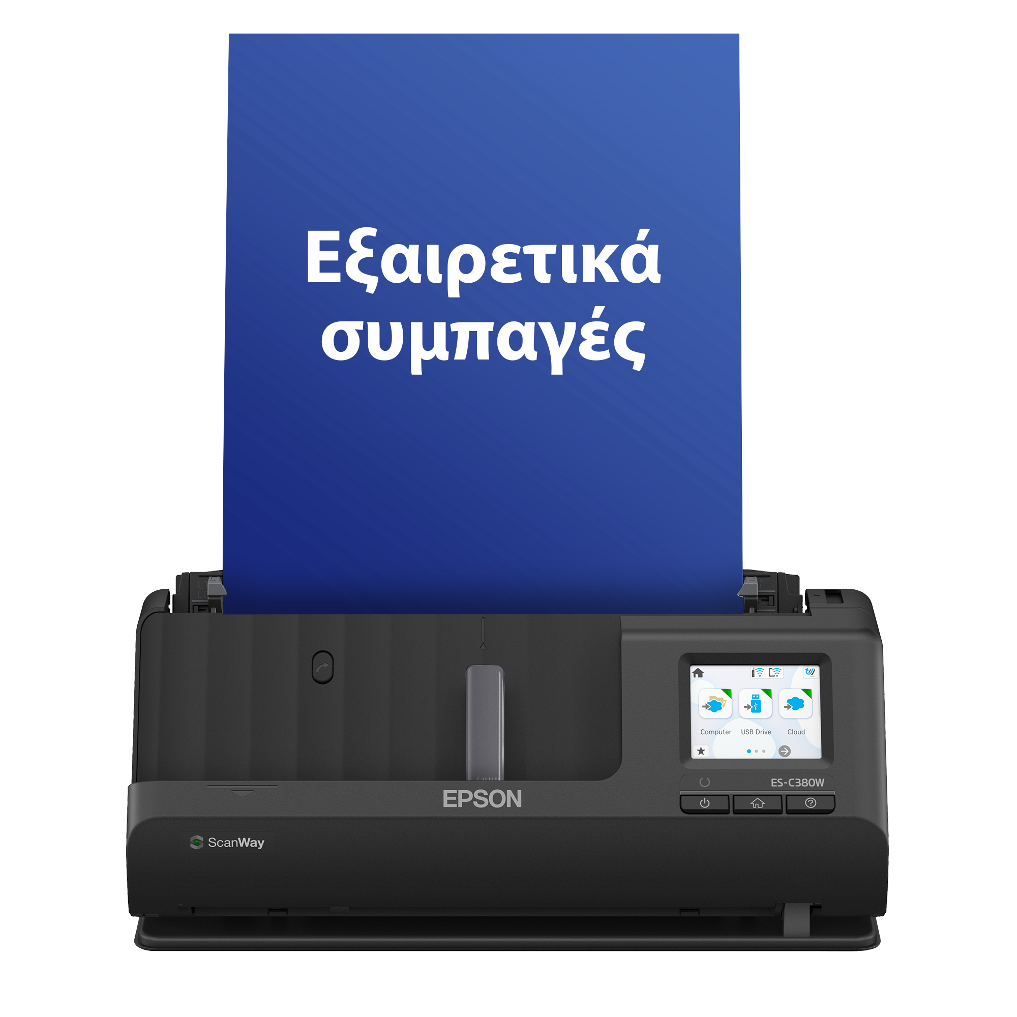 Μικρών διαστάσεων σαρωτής εγγράφων A4 ES-C380W με συνδεσιμότητα Wi-Fi και αναστροφή