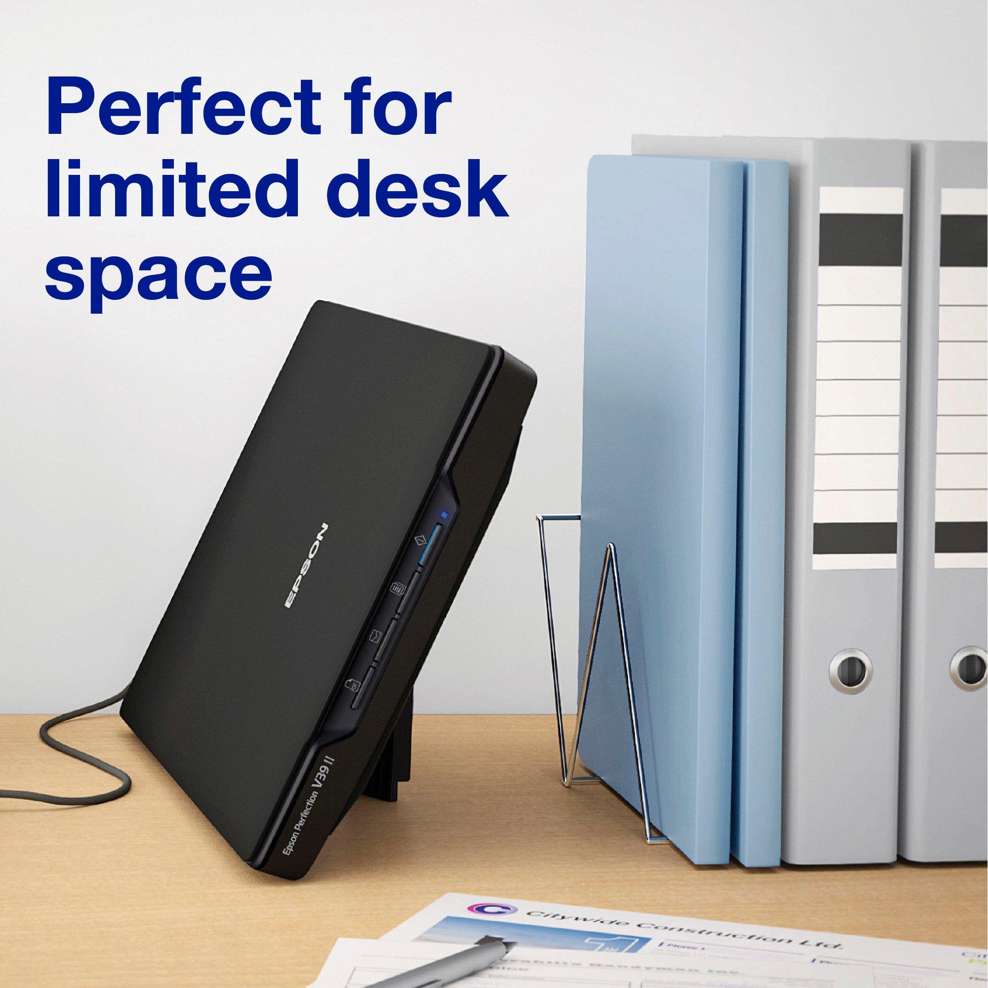 Perfection V39II A4 flatbed photo and document scanner with stand