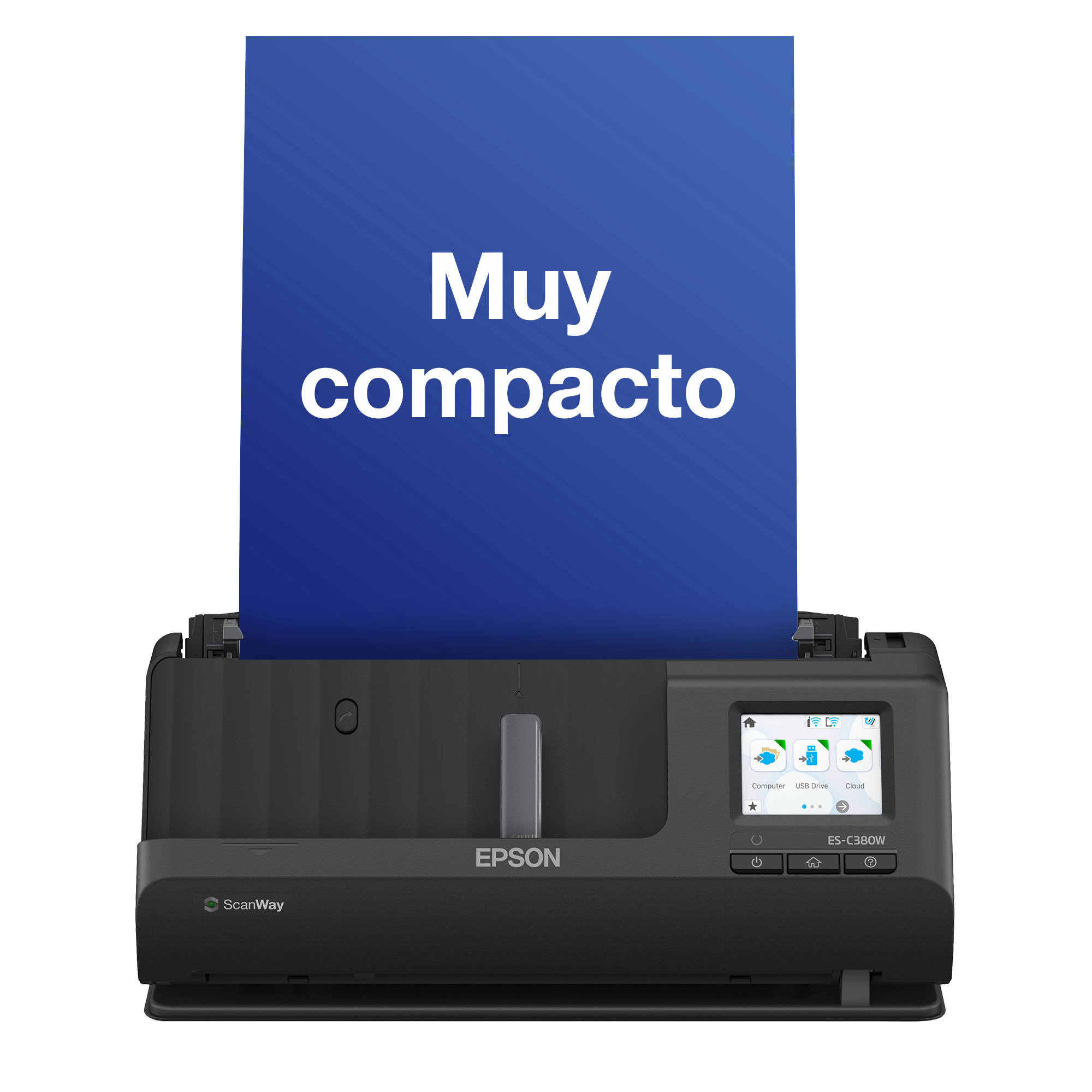 Escáner de documentos compacto ES-C380W A4 con conectividad Wi-Fi y ruta de giro en U