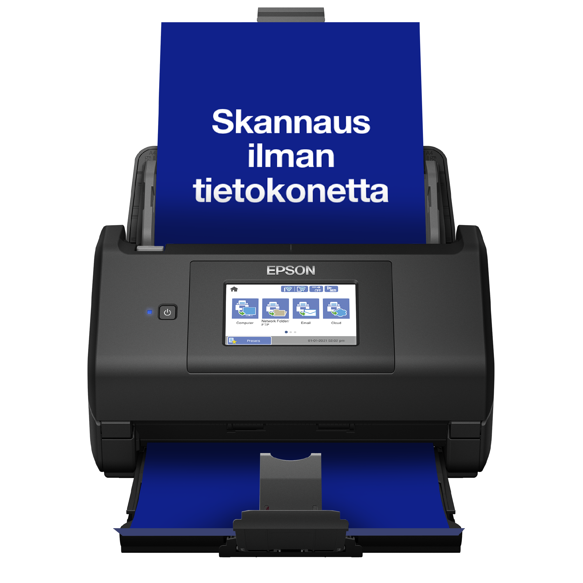 WorkForce ES-580W – A4-skanneri, jossa on kaksipuolinen skannaus, Wi-Fi-yhteys ja helppokäyttöinen kosketusnäyttö