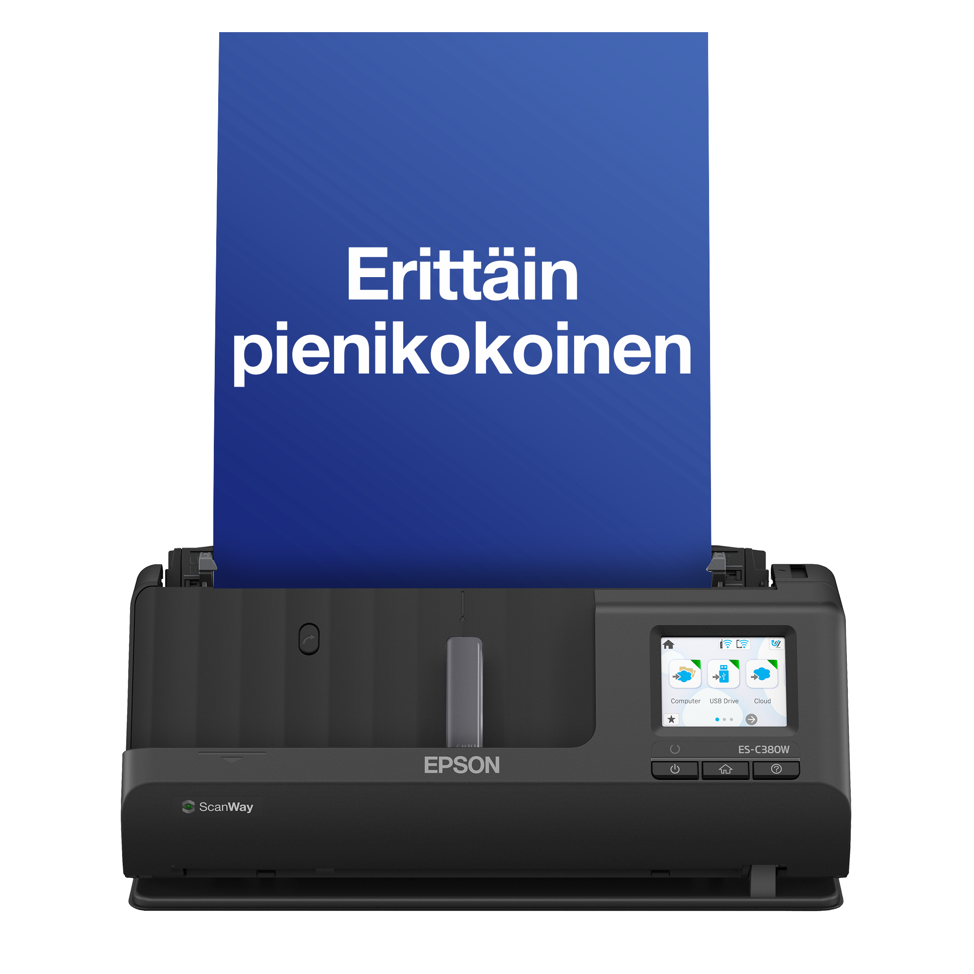 ES-C380W – pienikokoinen A4-asiakirjaskanneri, jossa on Wi-Fi-yhteys ja U-paperiväylä