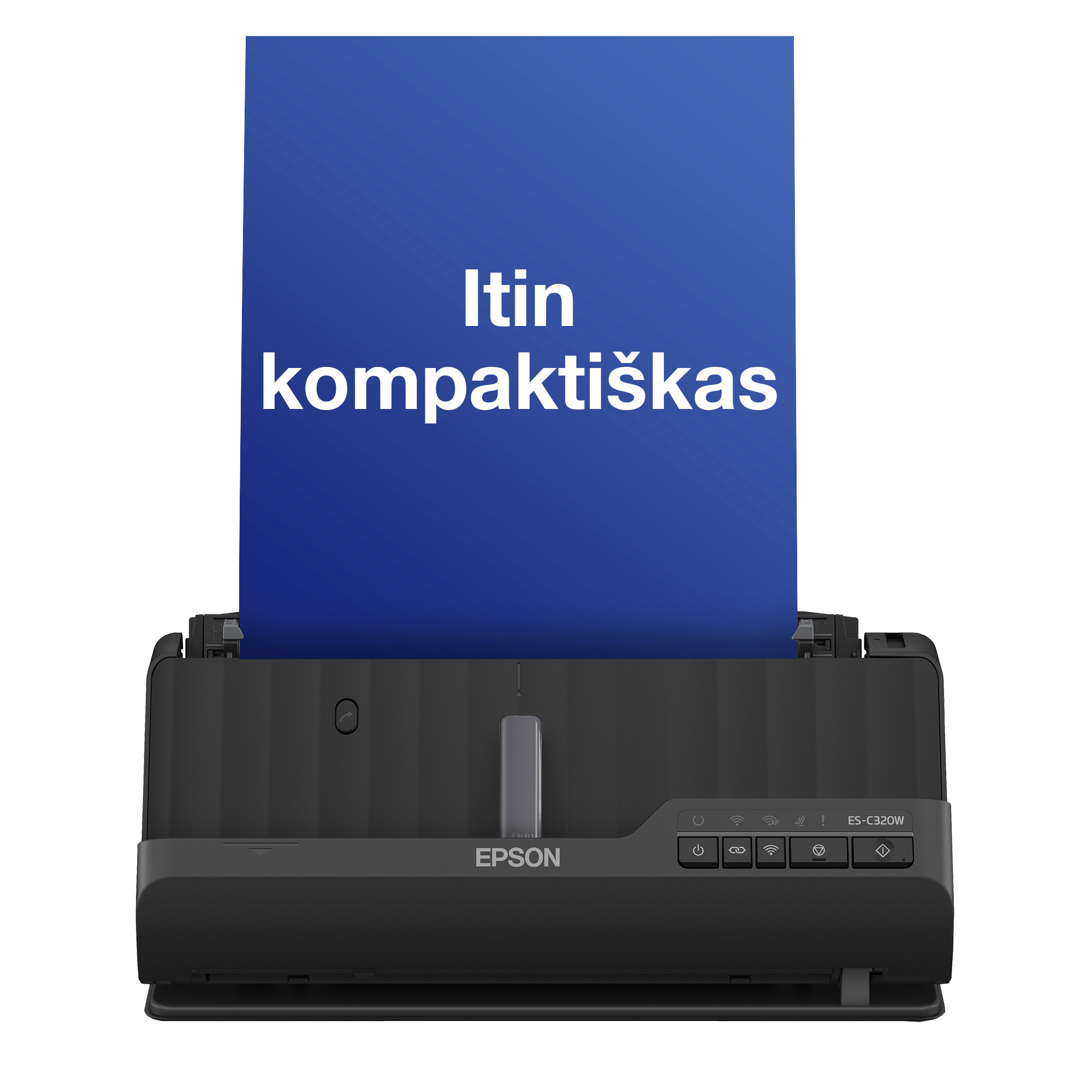 ES-C320W A4 formato kompaktiškas dokumentų skaitytuvas su „Wi-Fi“ ryšiu ir U formos lapų nuskaitymo keliu