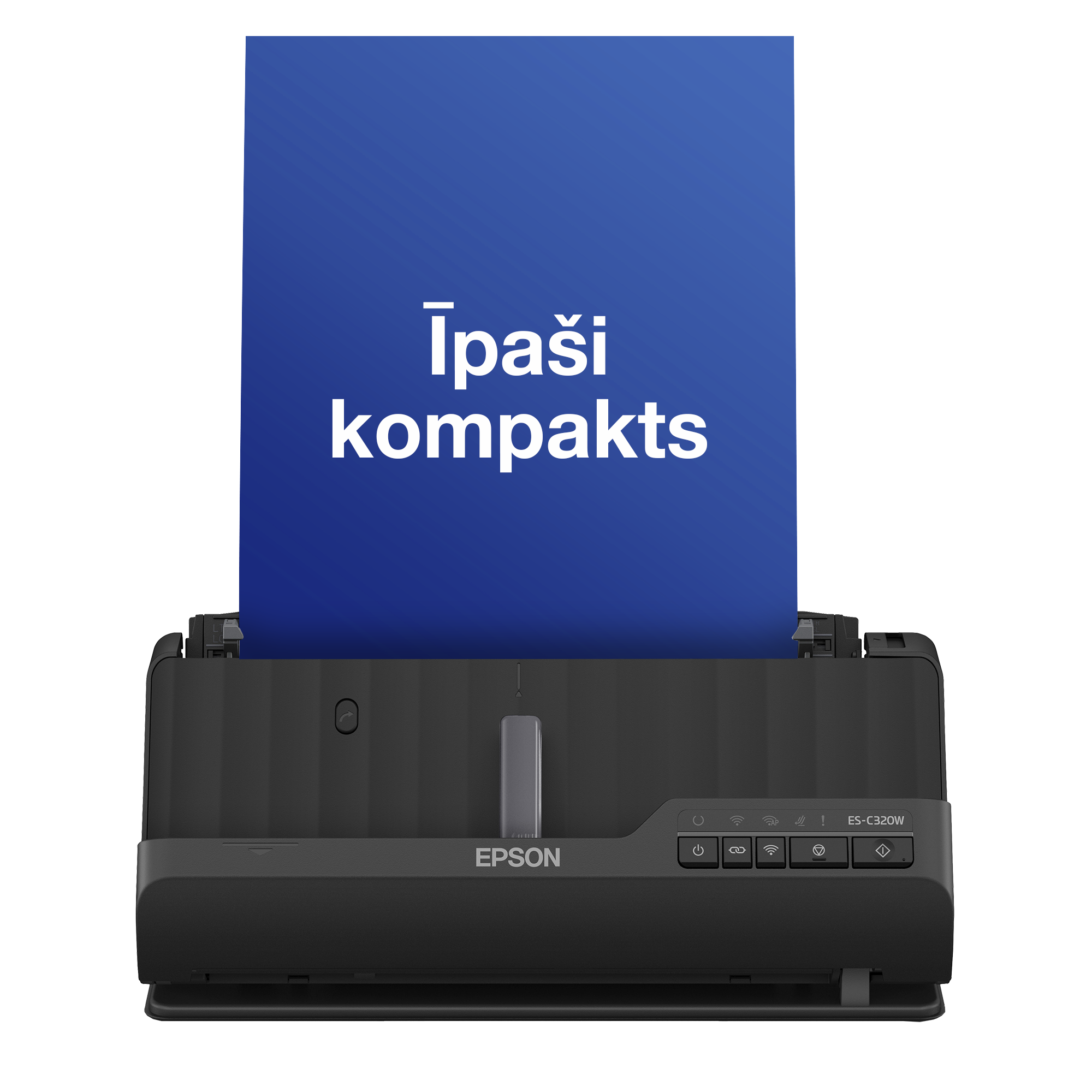 ES-C320W kompakts A4 formāta dokumentu skeneris ar Wi-Fi savienojumu un U veida papīra padevi