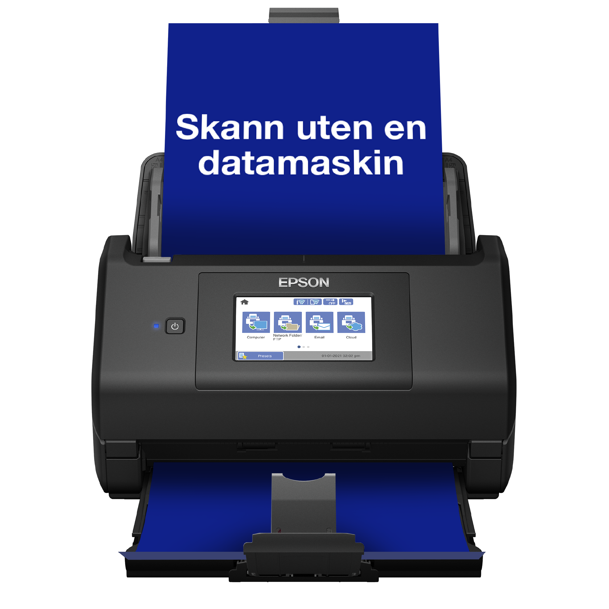 WorkForce ES-580W A4 automatisk tosidig skanner med Wi-Fi og brukervennlig berøringsskjerm