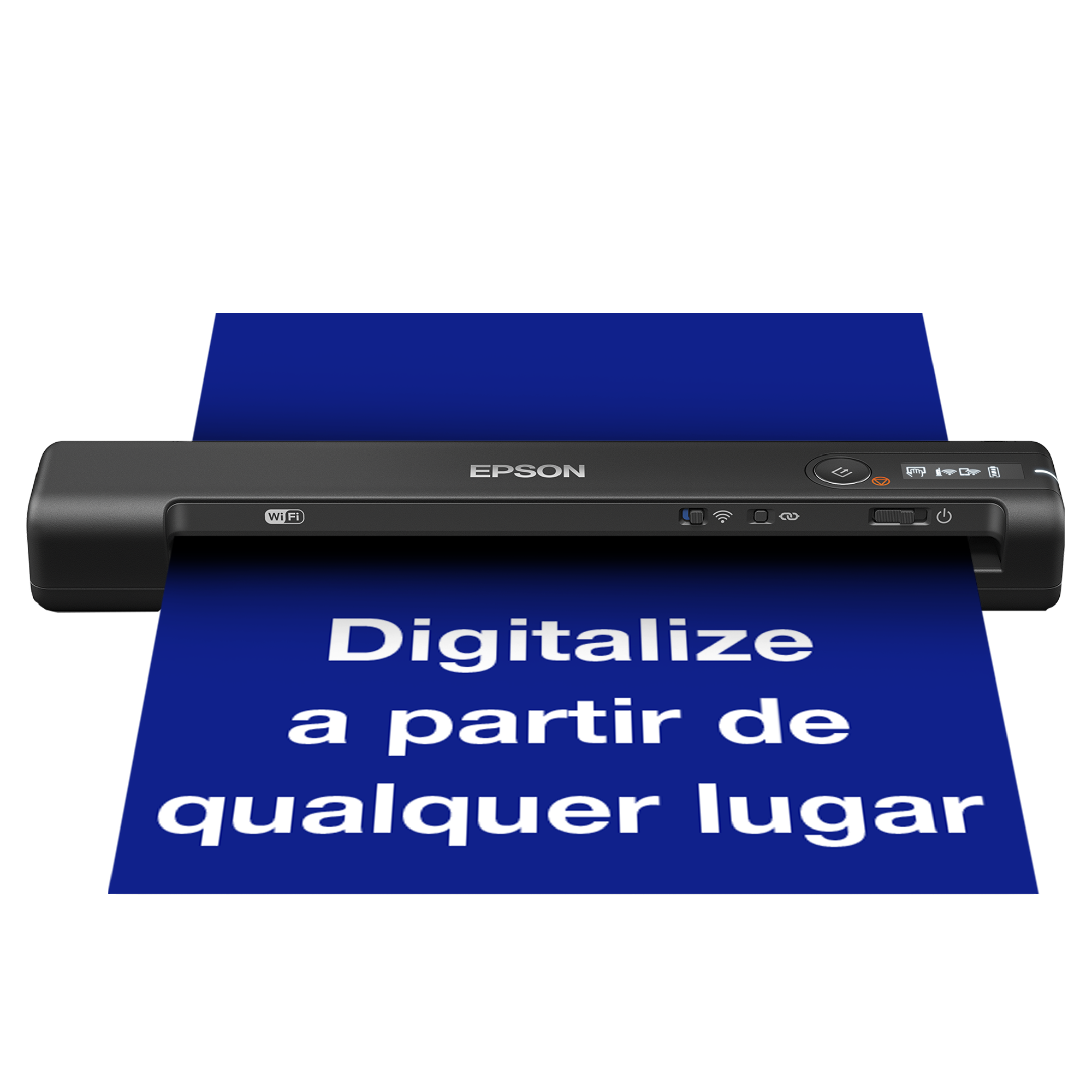 Scanner portátil sem fios rápido WorkForce ES-60W A4 com conectividade Wi-Fi, tecnologia ScanSmart da Epson e painel LCD