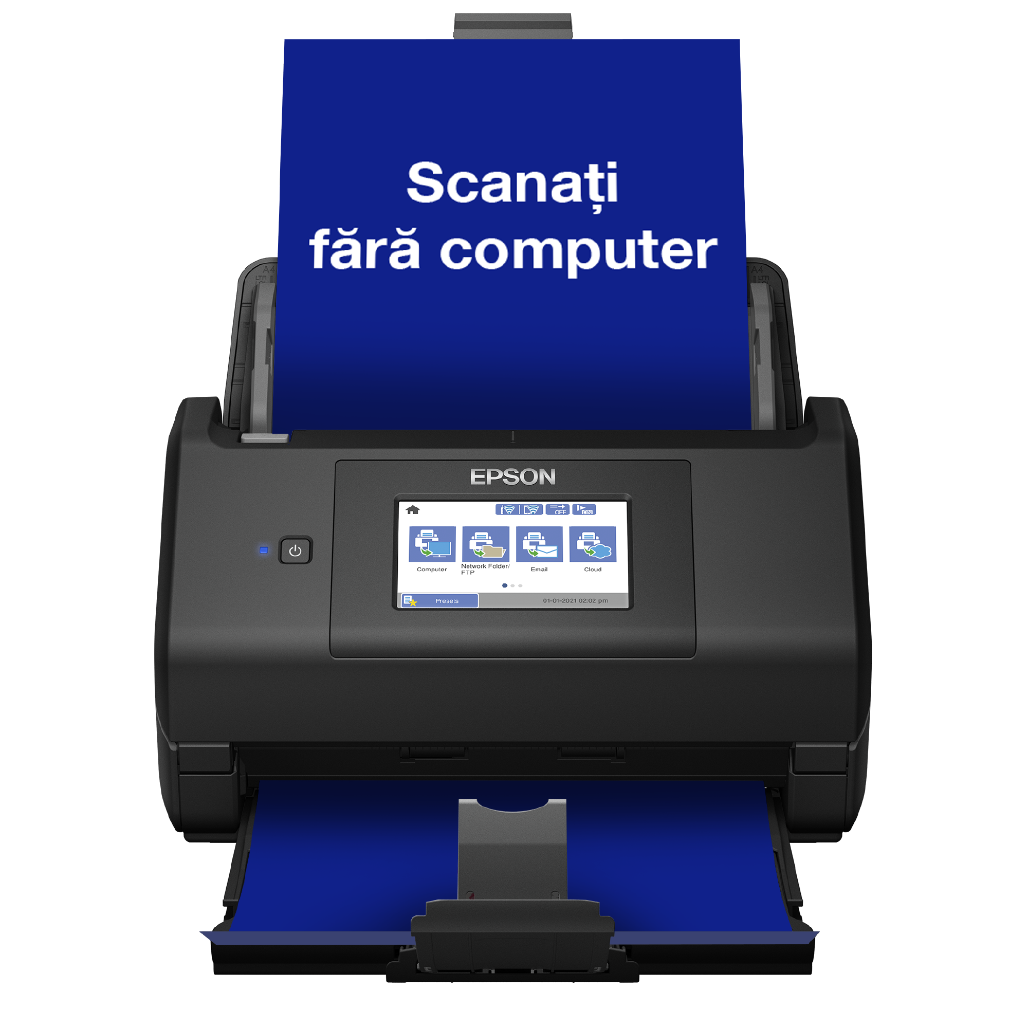 WorkForce ES-580W - Scanner duplex automat, A4, cu Wi-Fi și ecran