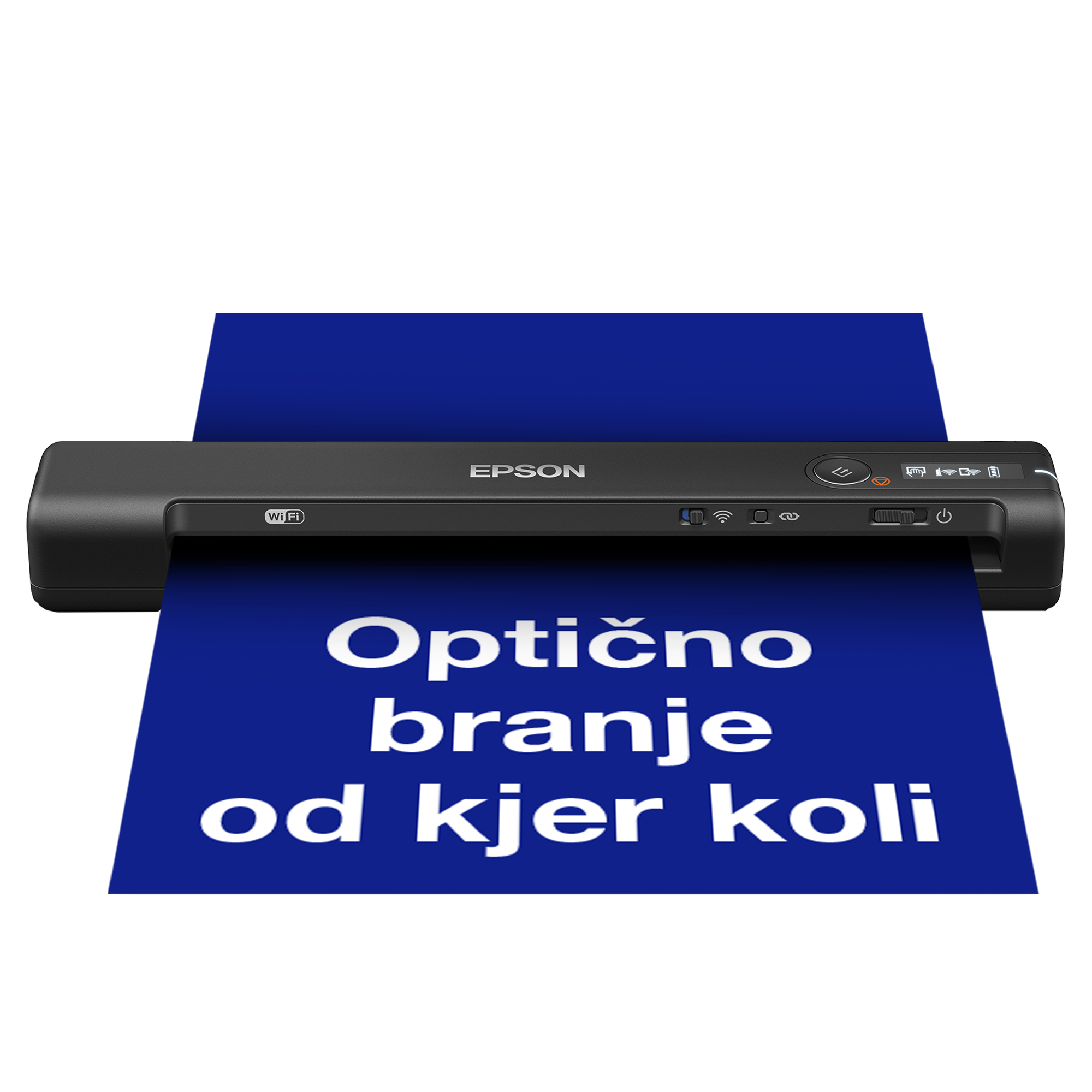 Hiter brezžični mobilni optični bralnik WorkForce ES-60W A4 s povezljivostjo Wi-Fi, tehnologijo Epson ScanSmart in zaslonom LCD