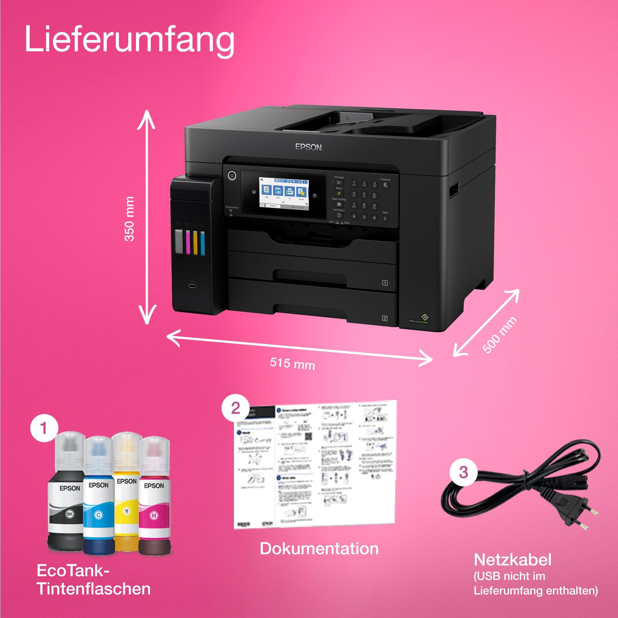 EcoTank ET-16650 DIN-A3+-Multifunktions-WLAN-Tintentankdrucker mit Fax whats in the box