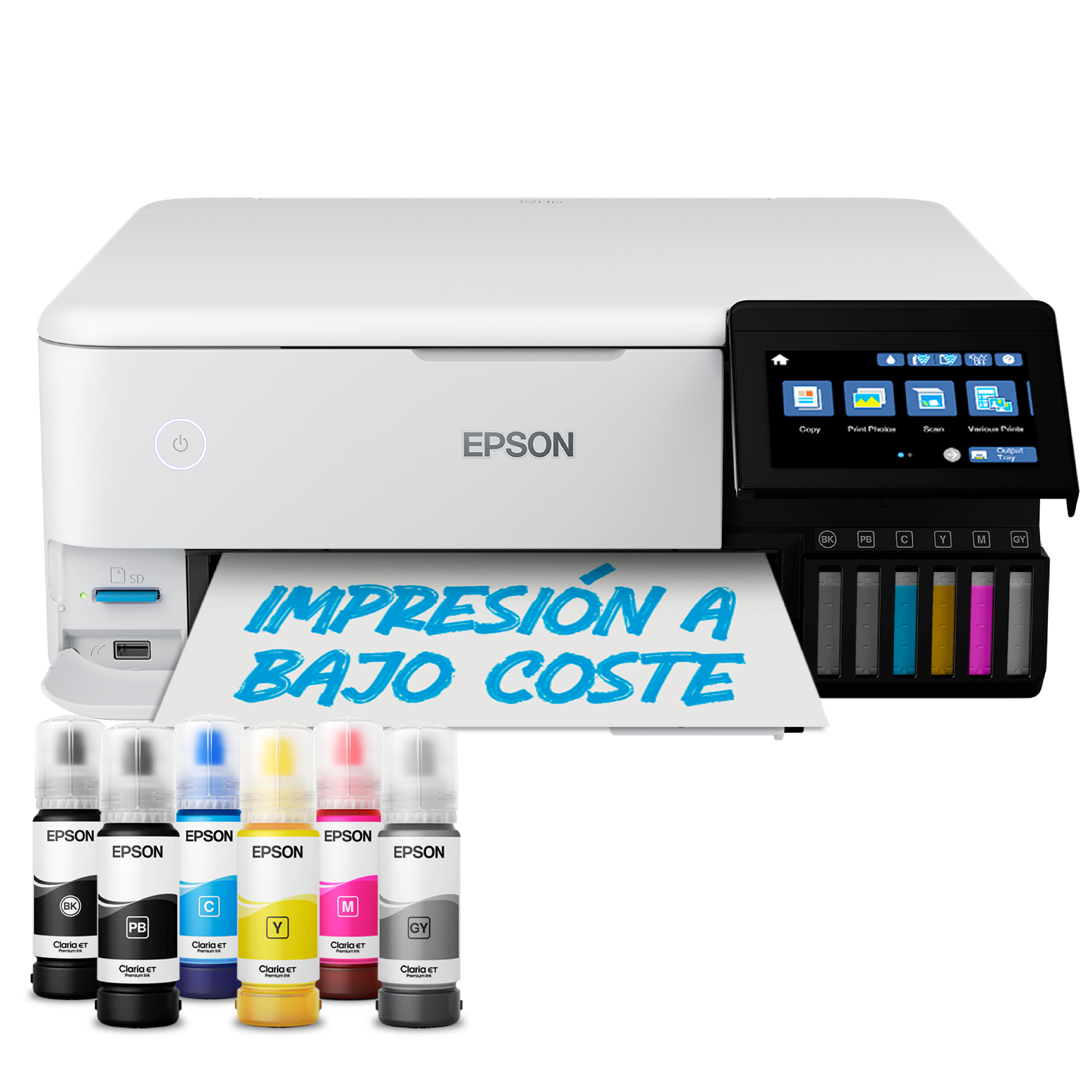 Epson EcoTank ET-8500, Impresora Fotográfica A4 MultiFunción WiFi con  Impresión a Doble Cara Automática