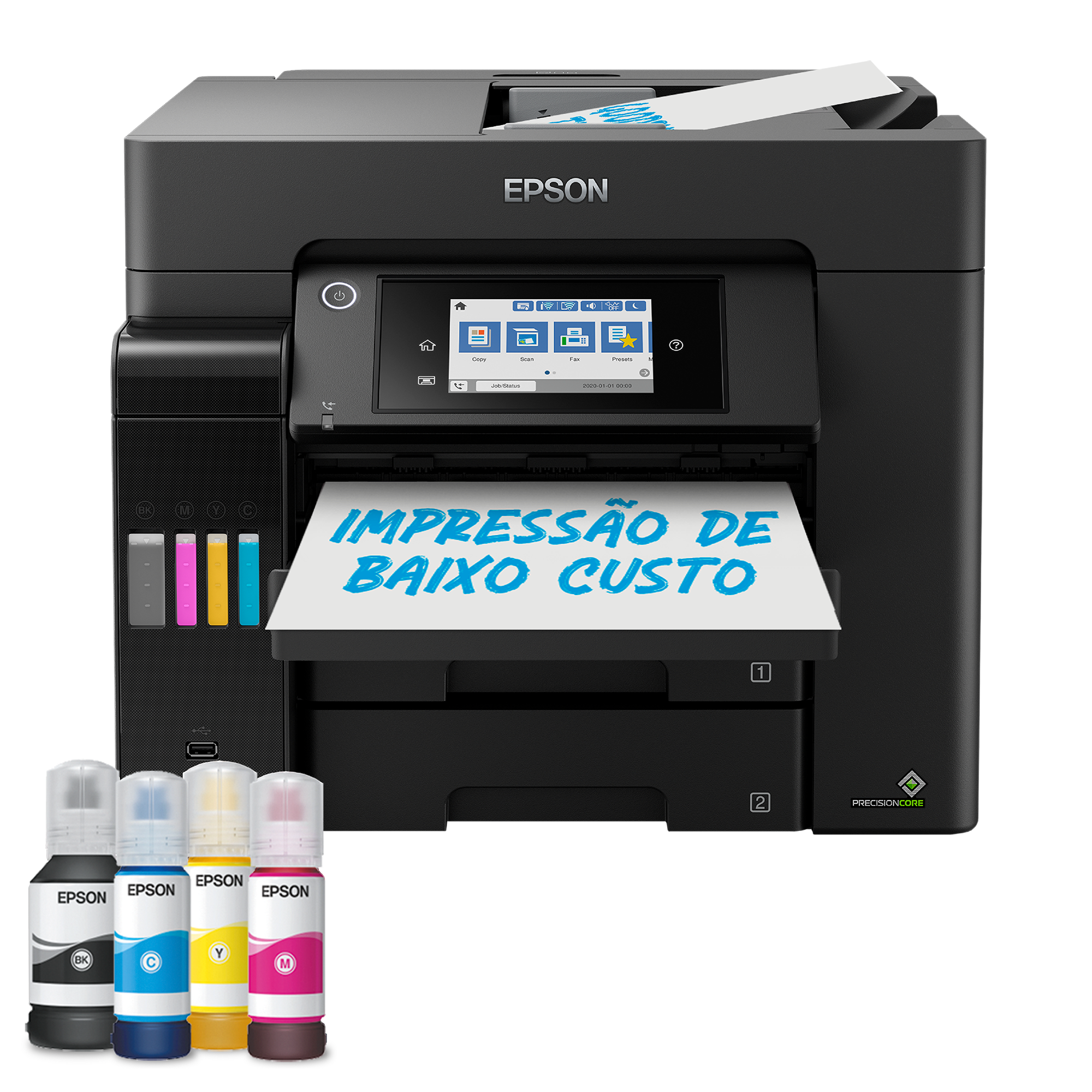 Impressora com tanque de tinta Wi-Fi multifunções com fax EcoTank ET-5855 A4