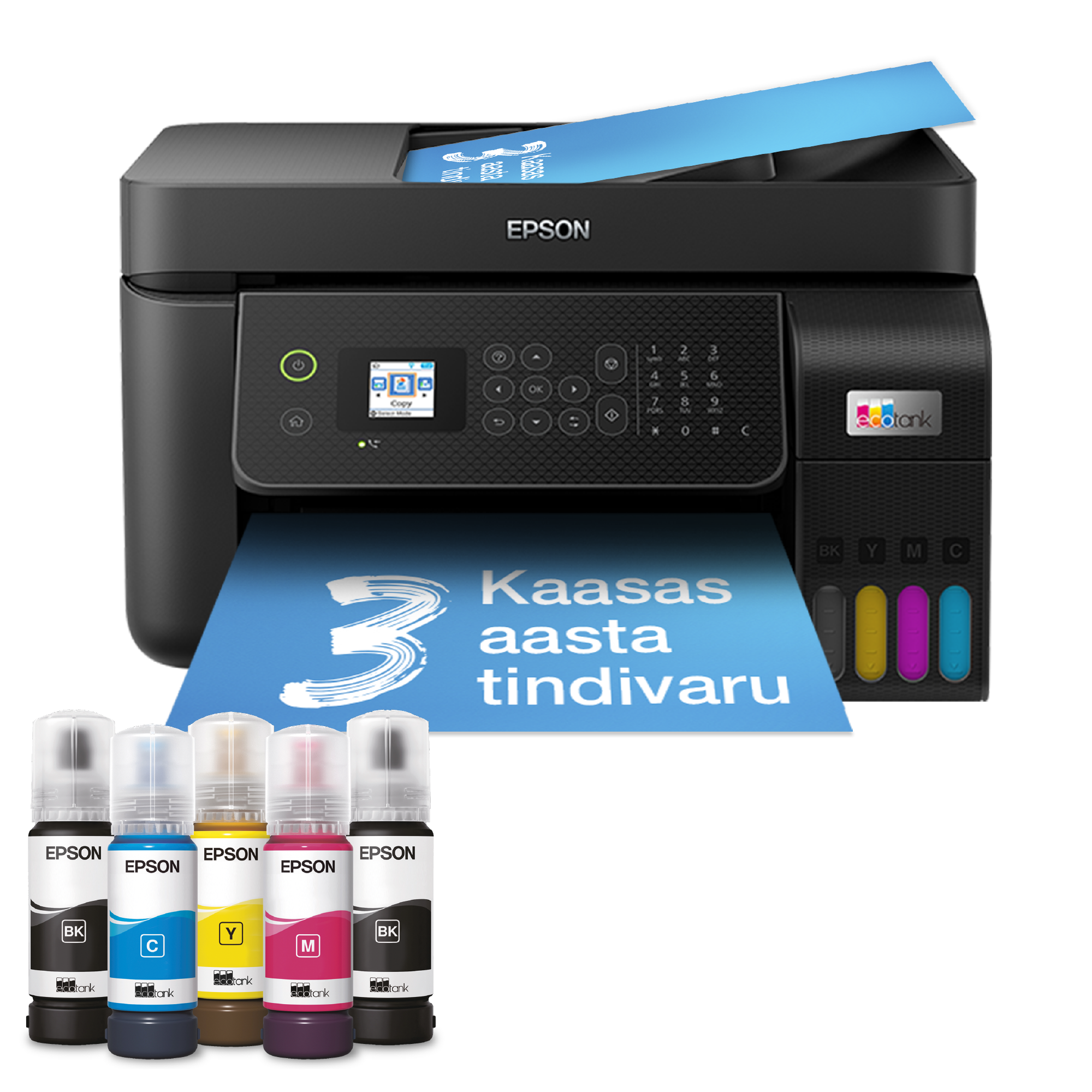 EcoTank L5290 multifunktsionaalne tindimahutiga Wi-Fi A4 printer, kaasas kuni 3 aasta jagu tinti