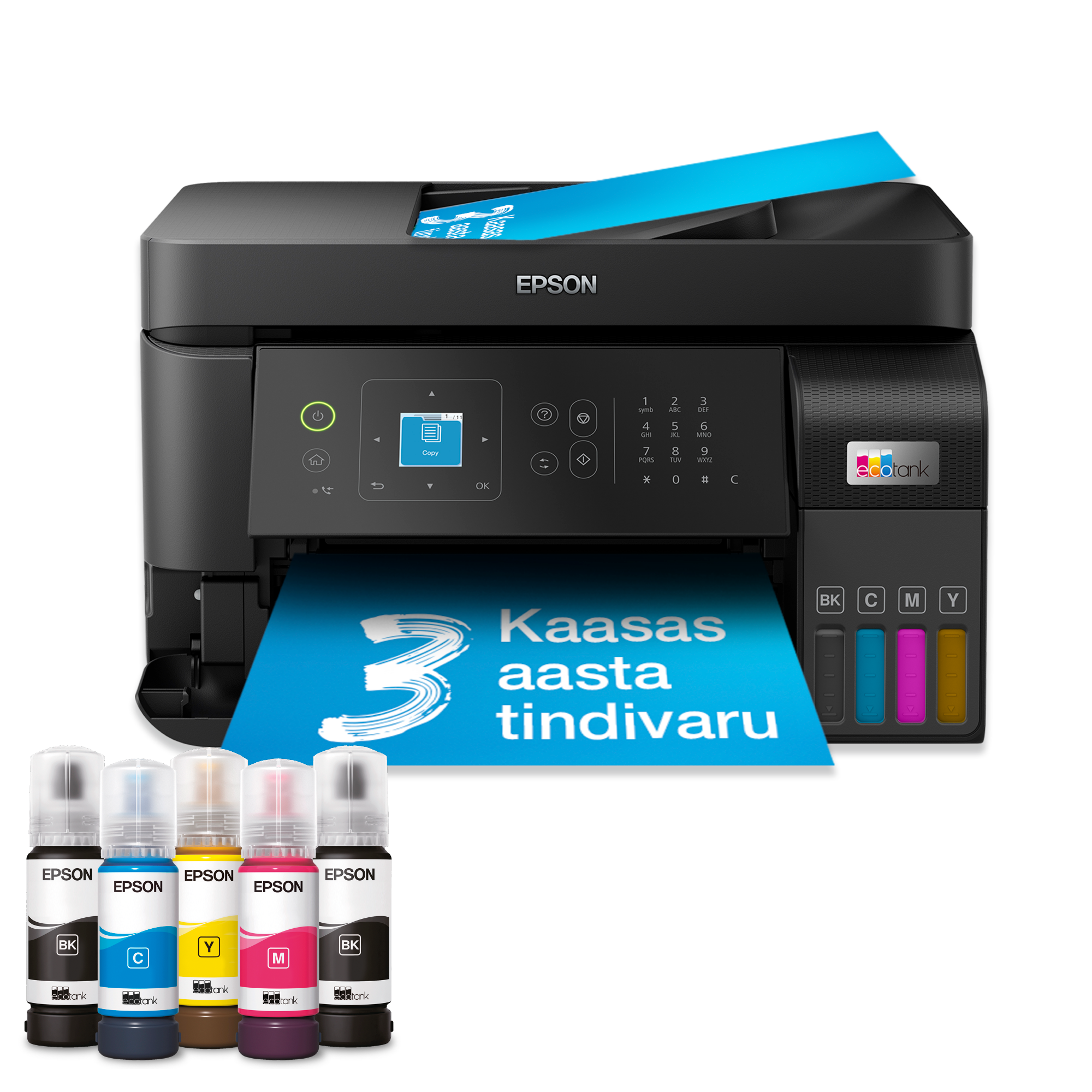 EcoTank L5590 multifunktsionaalne tindimahutiga Wi-Fi A4 printer, kaasas kuni 3 aasta jagu tinti