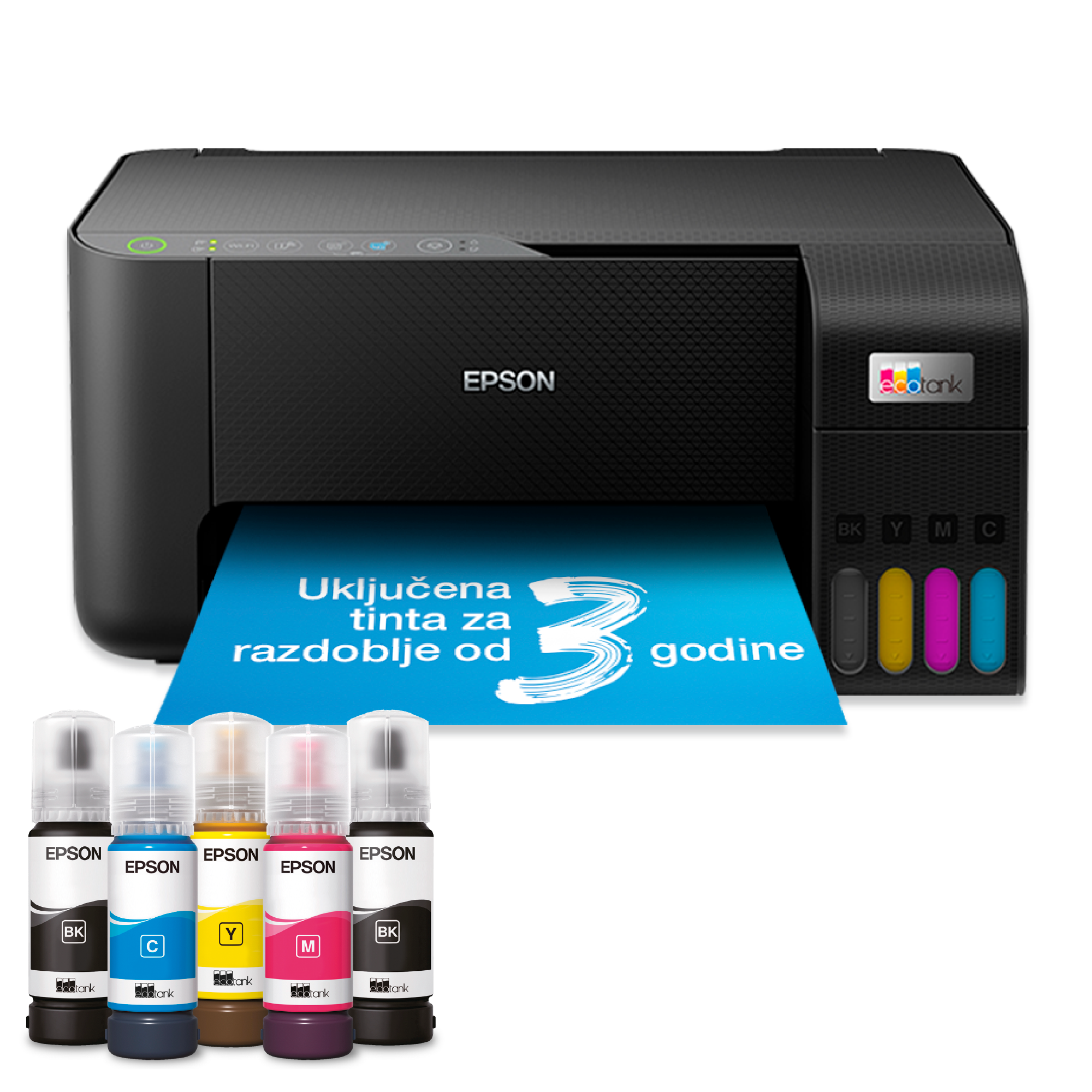 Višenamjenski Wi-Fi pisač EcoTank L3250 za format A4, sa spremnikom za tintu, uključeno do 3 godine tinte