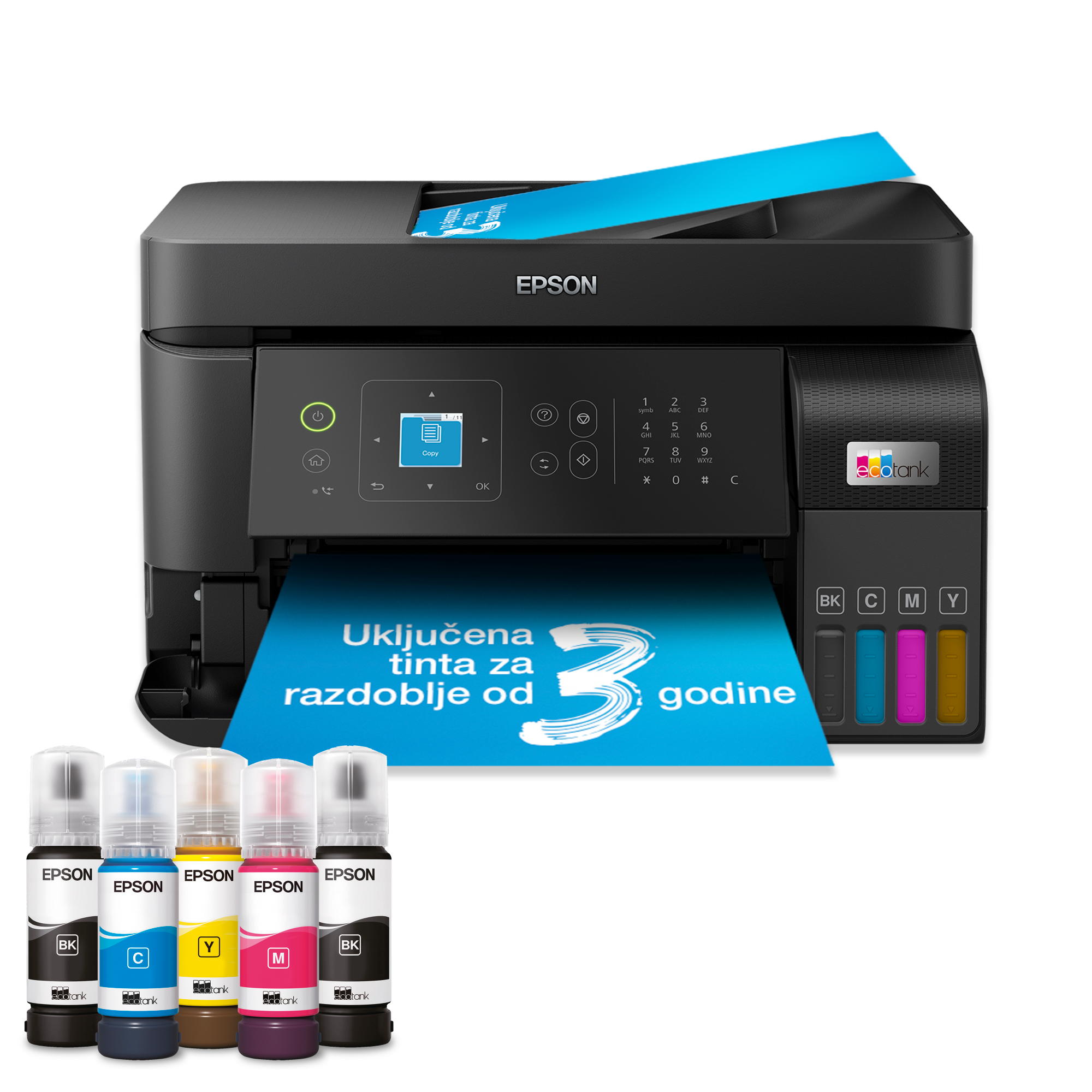 Višenamjenski Wi-Fi pisač EcoTank L5590 za format A4, sa spremnikom za tintu, uključeno do 3 godine tinte