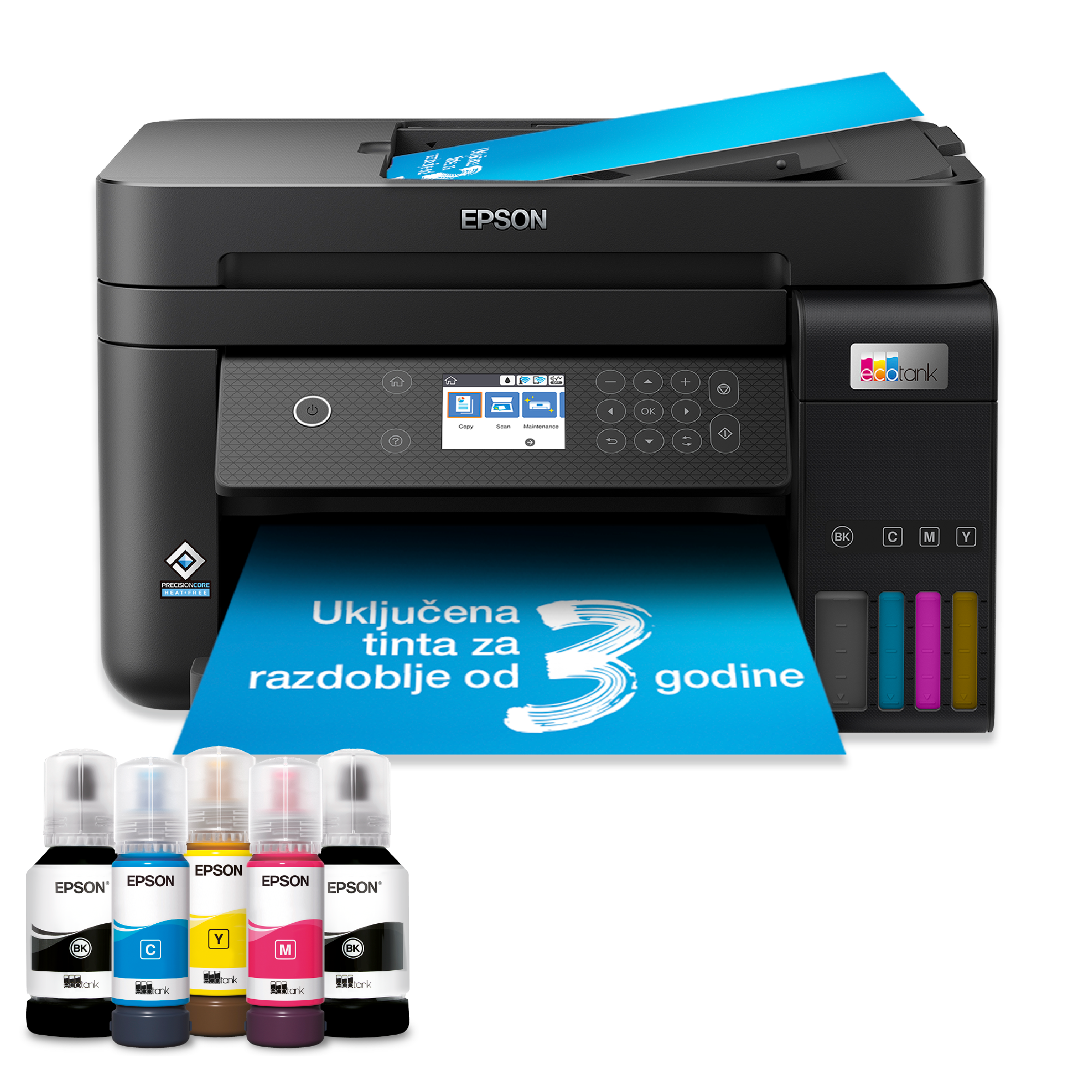 Višenamjenski Wi-Fi pisač EcoTank L6270 za format A4, sa spremnikom za tintu, uključeno do 3 godine tinte