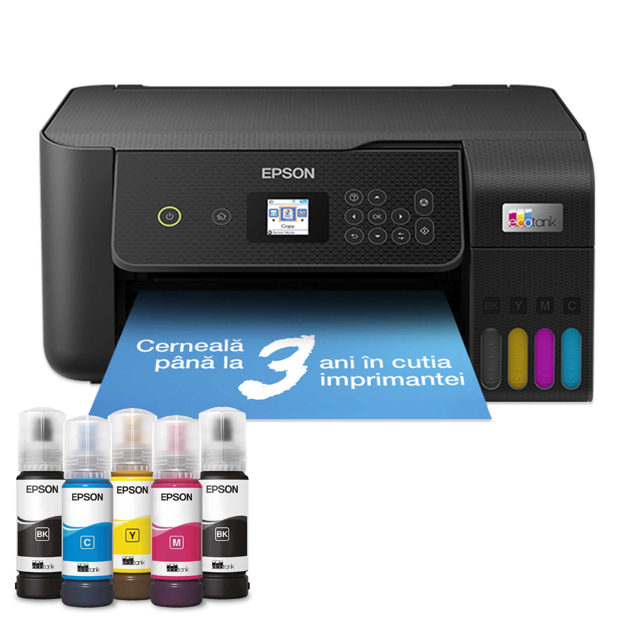 Multifuncțional A4 Wi-Fi EcoTank L3260 cu rezervor de cerneală și cerneală pentru utilizare timp de până la 3 ani inclusă în cutie