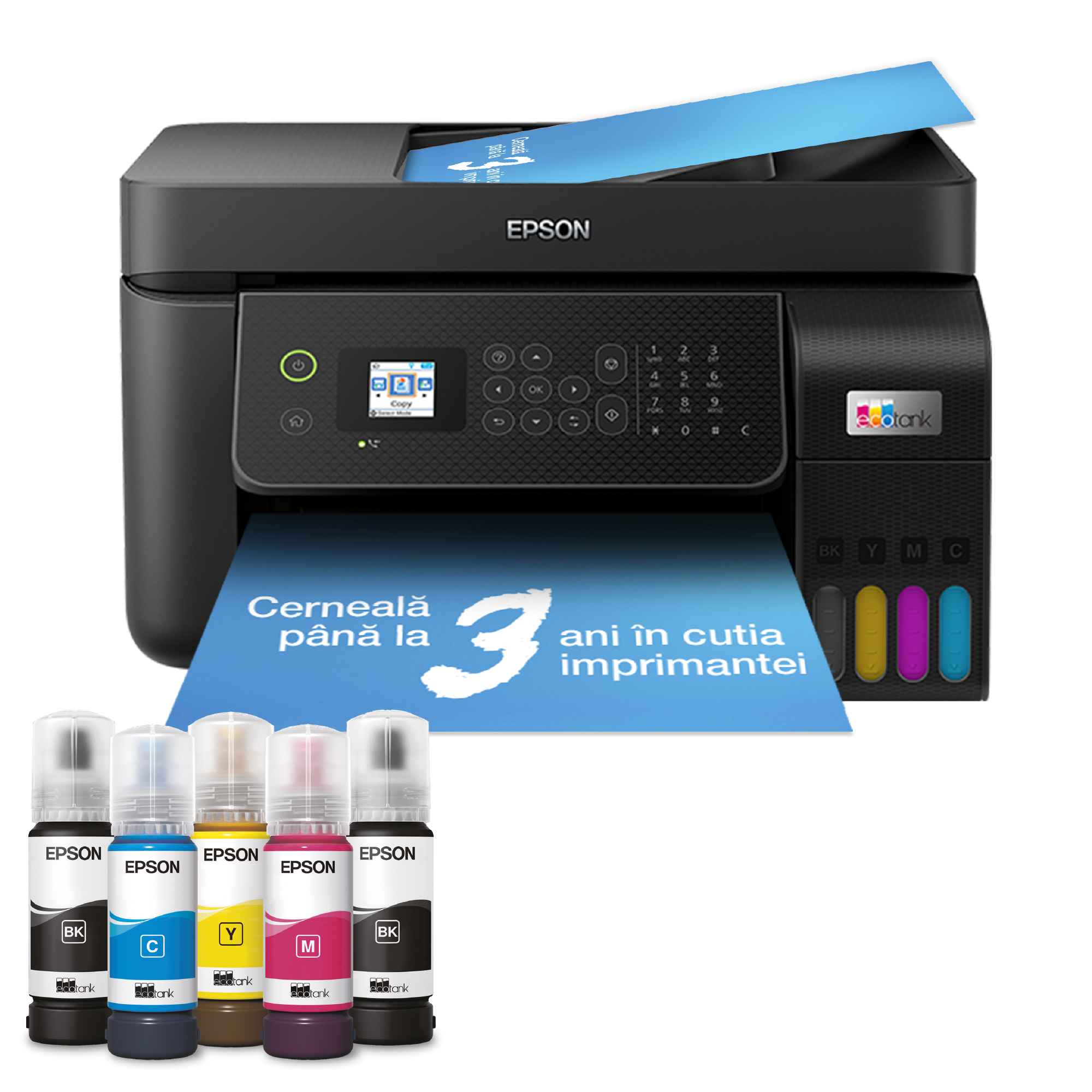 Multifuncțional A4 Wi-Fi EcoTank L5290 cu rezervor de cerneală și cerneală pentru utilizare timp de până la 3 ani inclusă în cutie