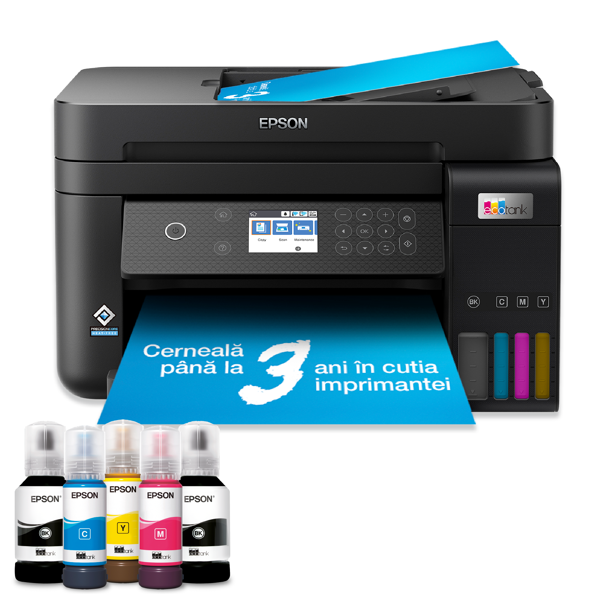 Multifuncțional A4 Wi-Fi EcoTank L6270 cu rezervor de cerneală și cerneală pentru utilizare timp de până la 3 ani inclusă în cutie