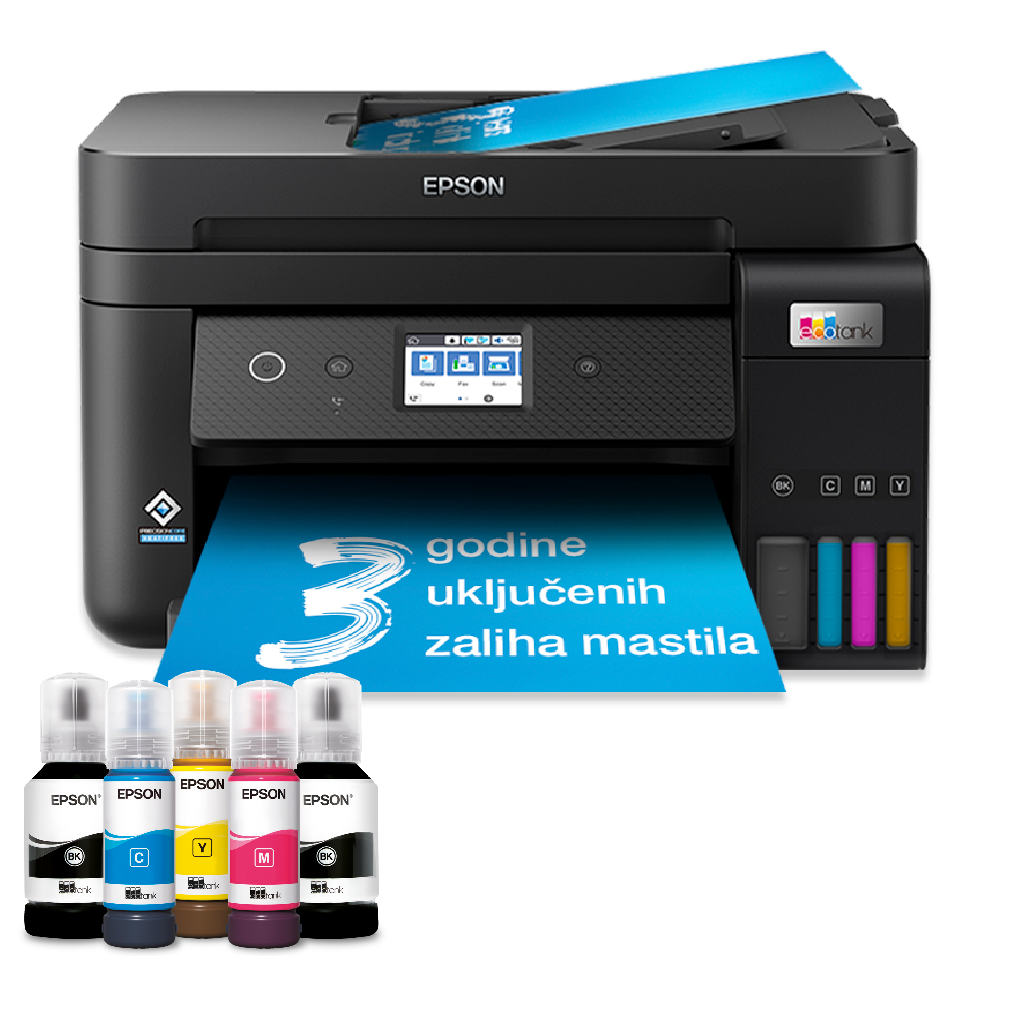 Multifunkcionalni A4 štampač EcoTank L6290 sa rezervoarom za mastilo, Wi-Fi vezom i mastilom dovoljnim za do 3 godine rada