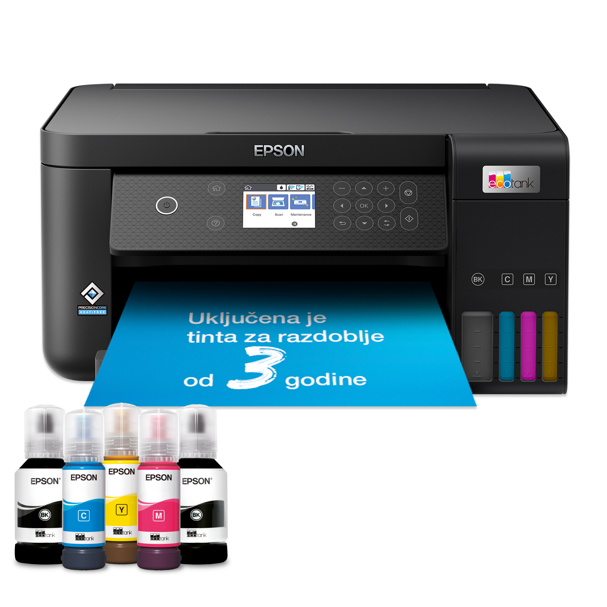 Višenamjenski pisač EcoTank L6260 za format A4 s Wi-Fi vezom i spremnikom za tintu i uključenom tintom za do tri godine