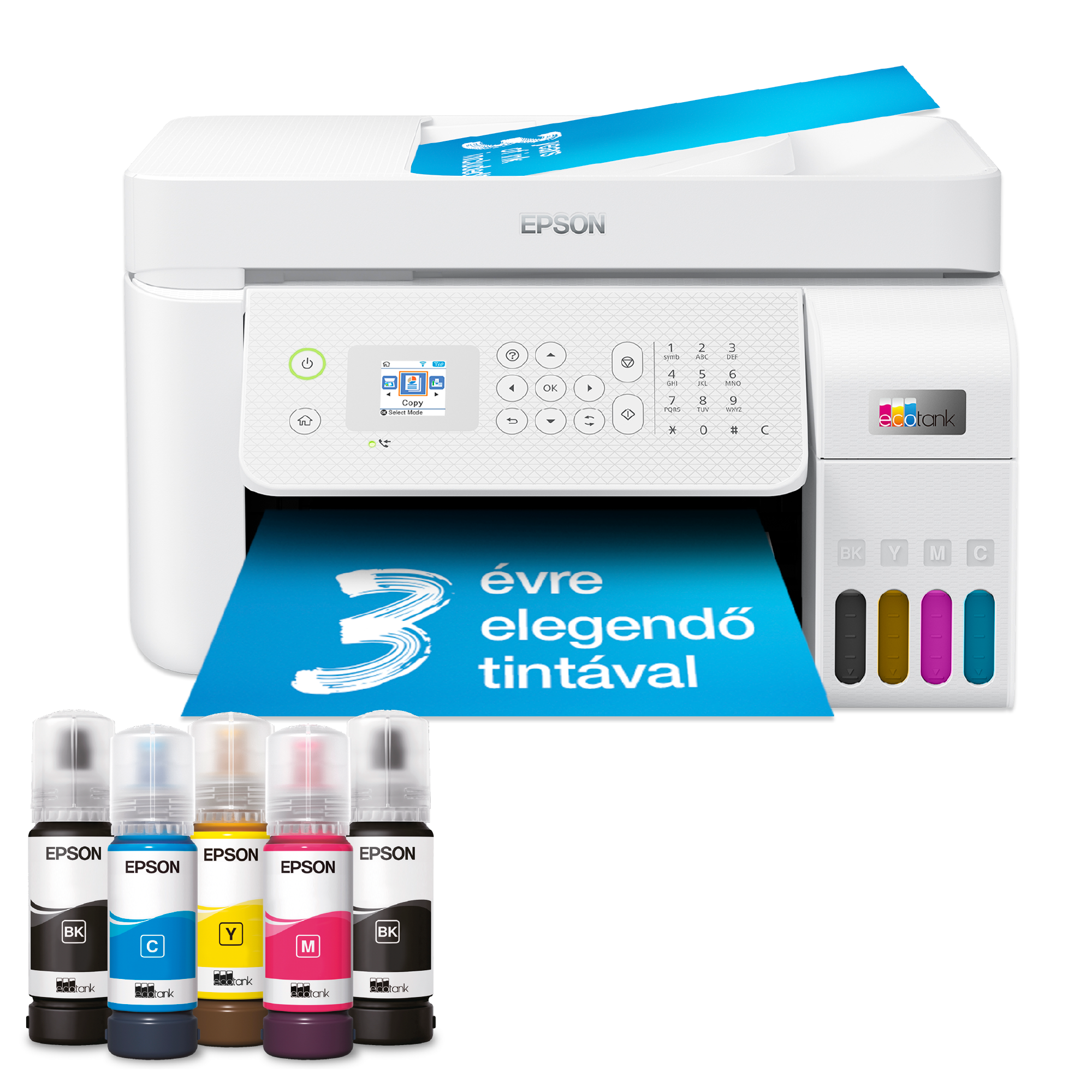 EcoTank L5296 többfunkciós, Wi-Fi-s, külső tintatartályos, A4-es nyomtató, akár 3 évre elegendő tintával