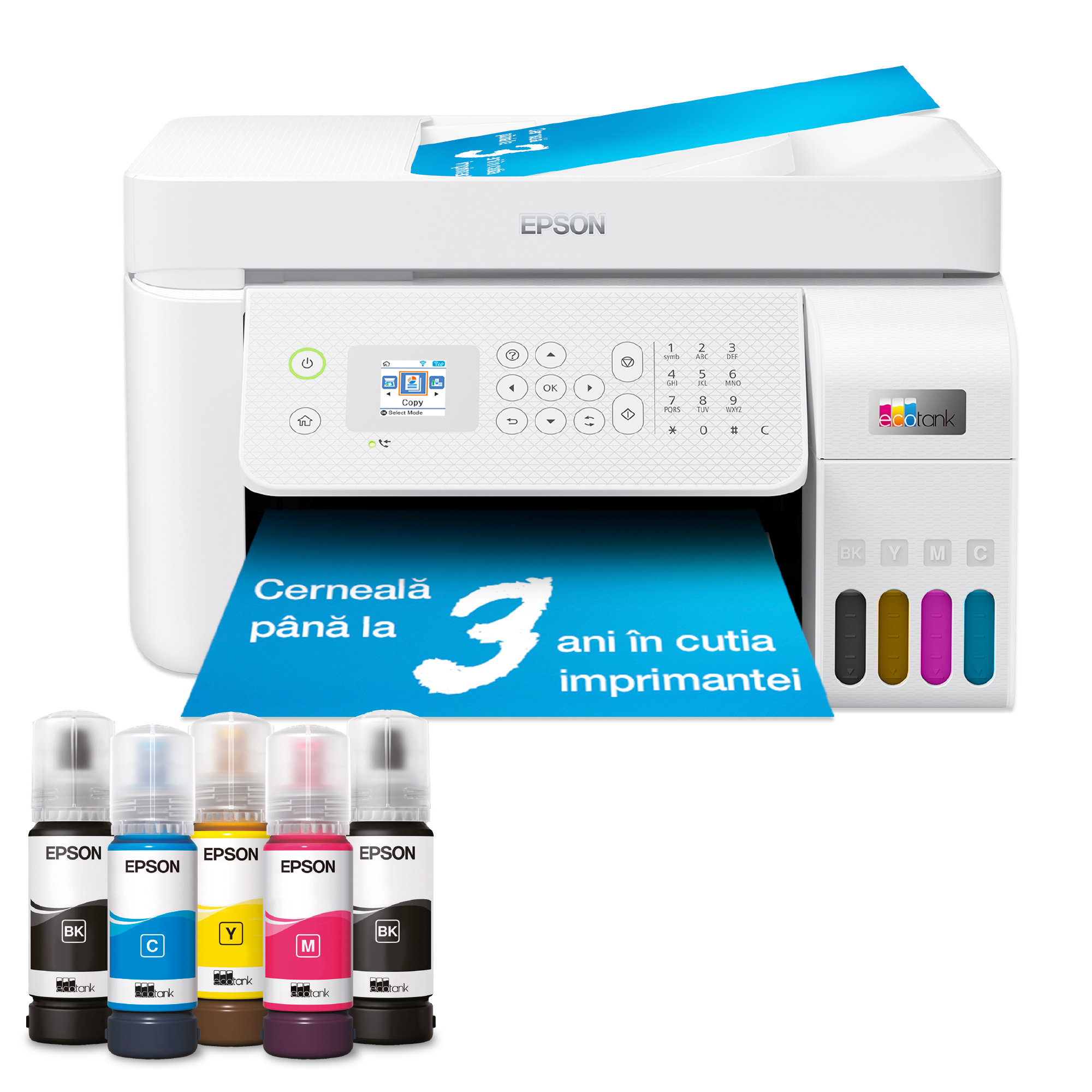 Multifuncțional EcoTank L5296 A4, Wi-Fi, cu rezervor de cerneală și cerneală pentru utilizare până la 3 ani inclusă în cutie