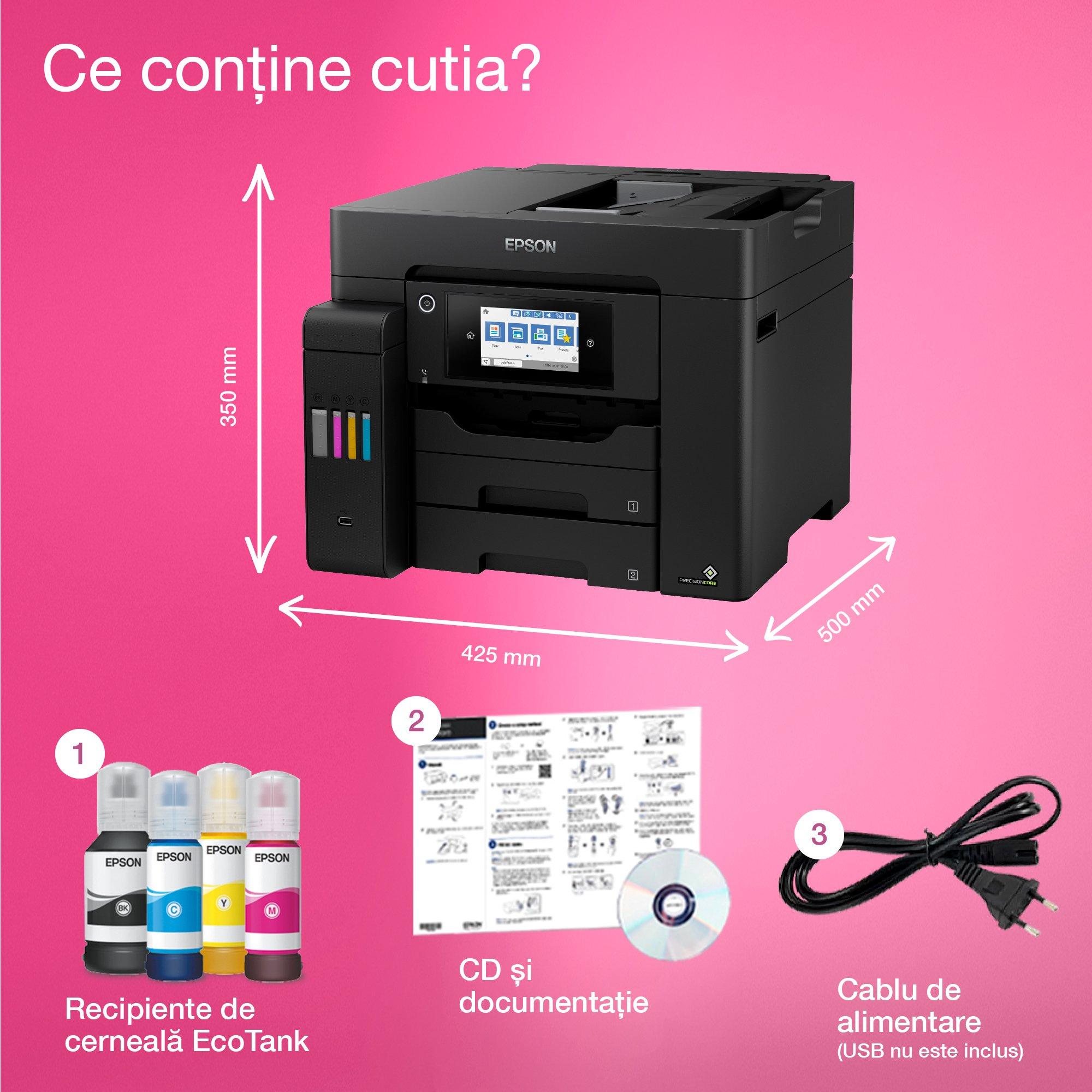 EcoTank L6570 - Multifuncțional A4, Wi-Fi, cu rezervor de cerneală și fax whats in the box