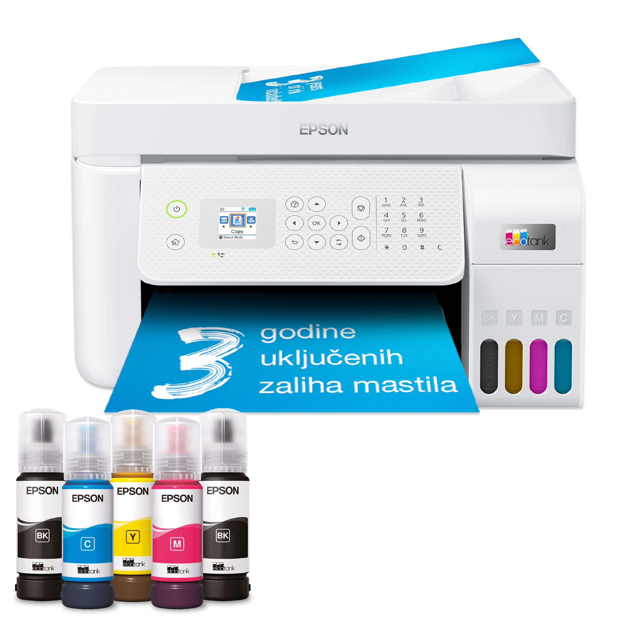 Multifunkcionalni A4 štampač EcoTank L5296 sa rezervoarom za mastilo, Wi-Fi vezom i mastilom dovoljnim za do 3 godine rada