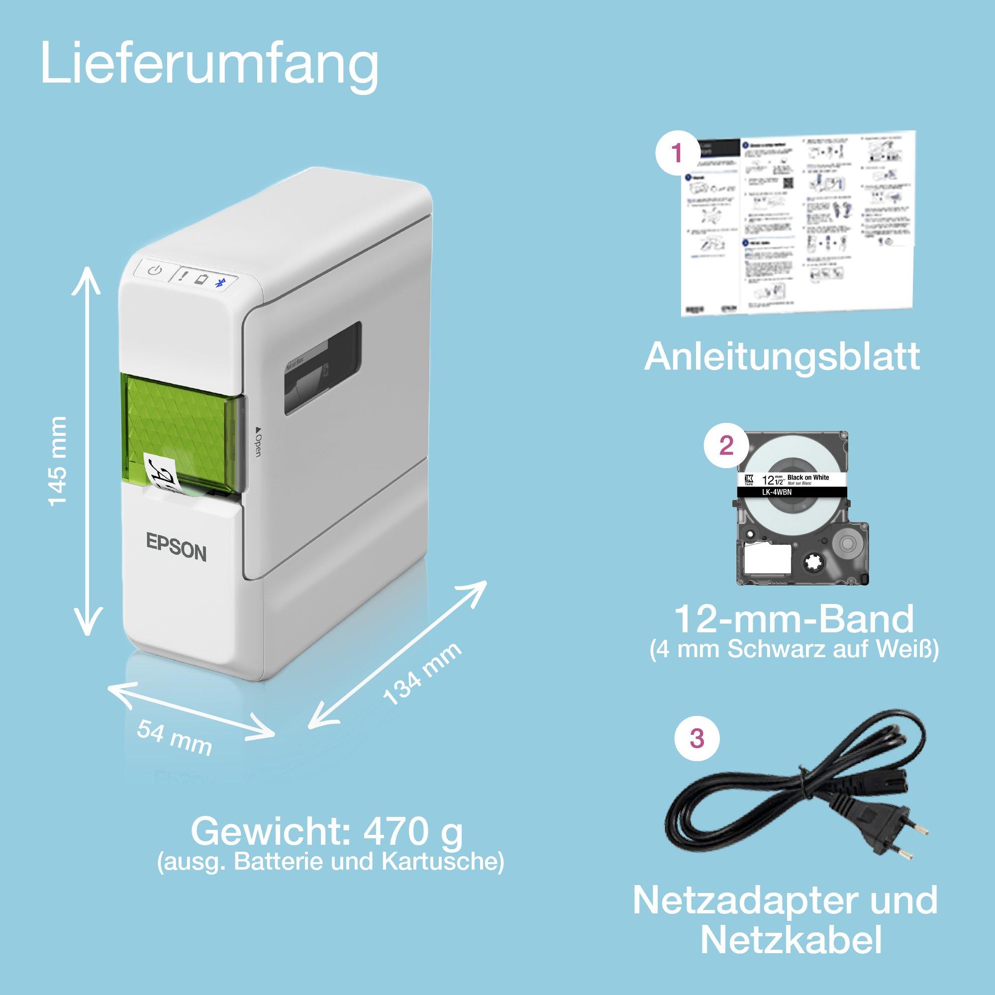 LabelWorks LW-C410 Leichtes Etikettiergerät whats in the box
