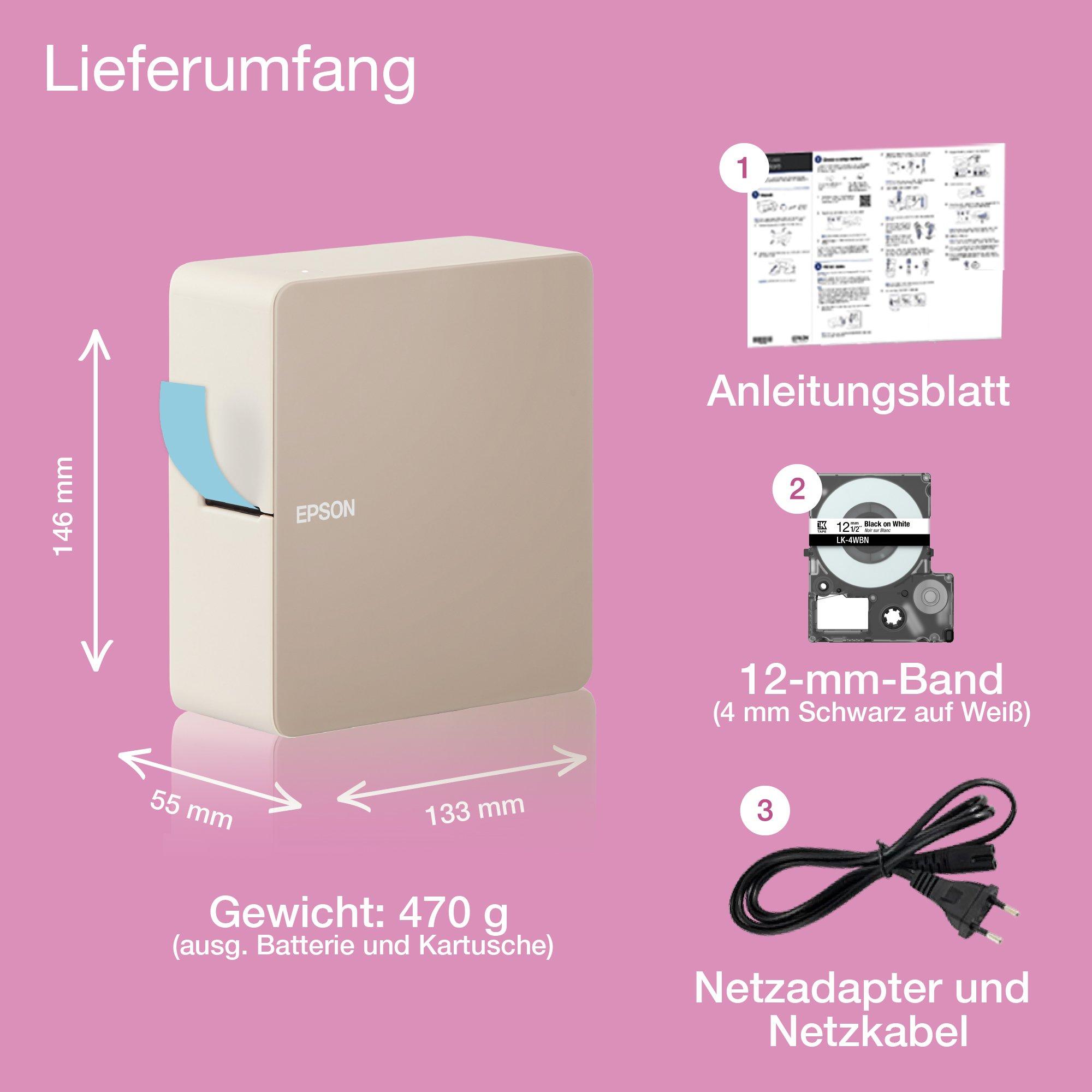 LabelWorks LW-C610 Leichtes Etikettiergerät whats in the box