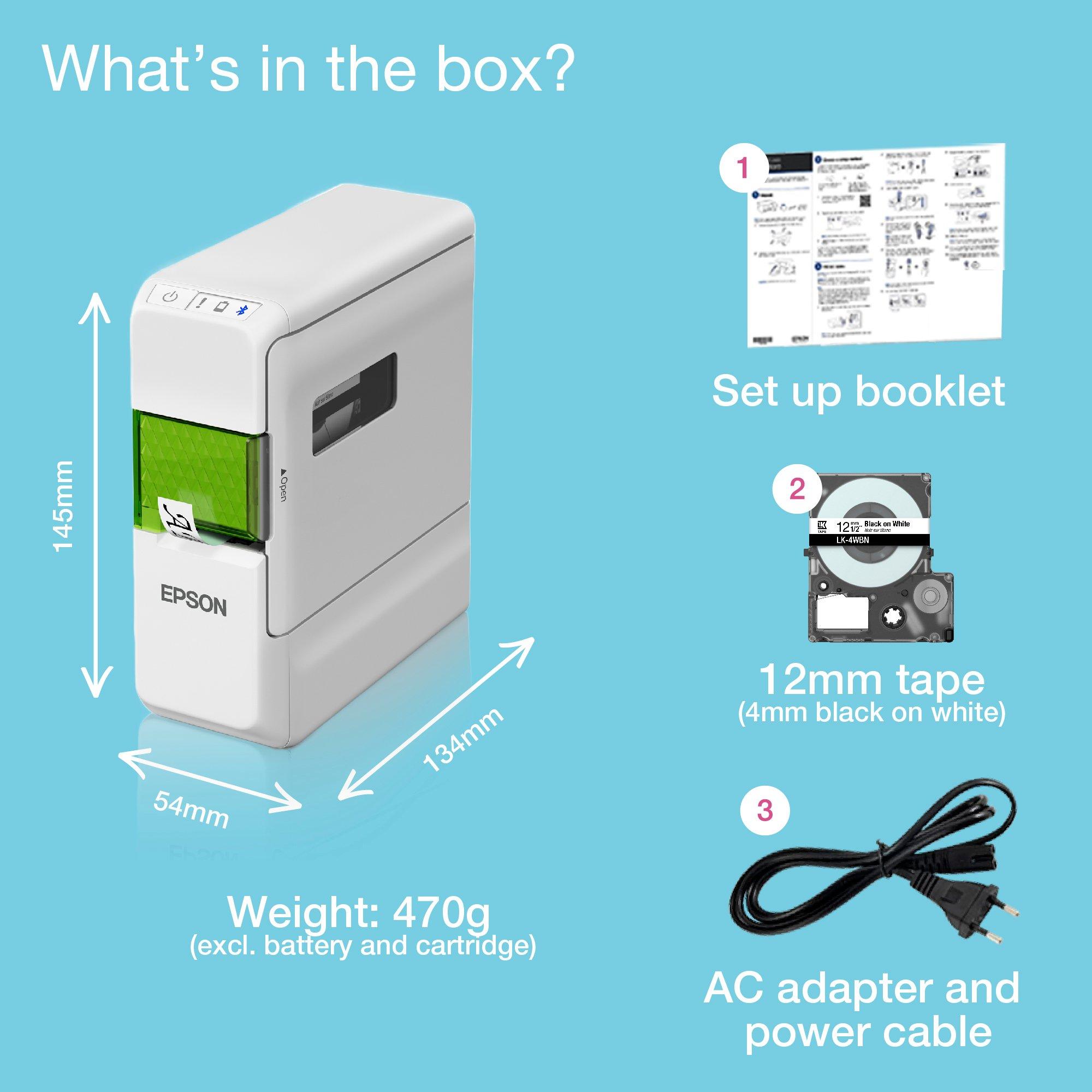 Étiqueteuse légère LabelWorks LW-C410 whats in the box
