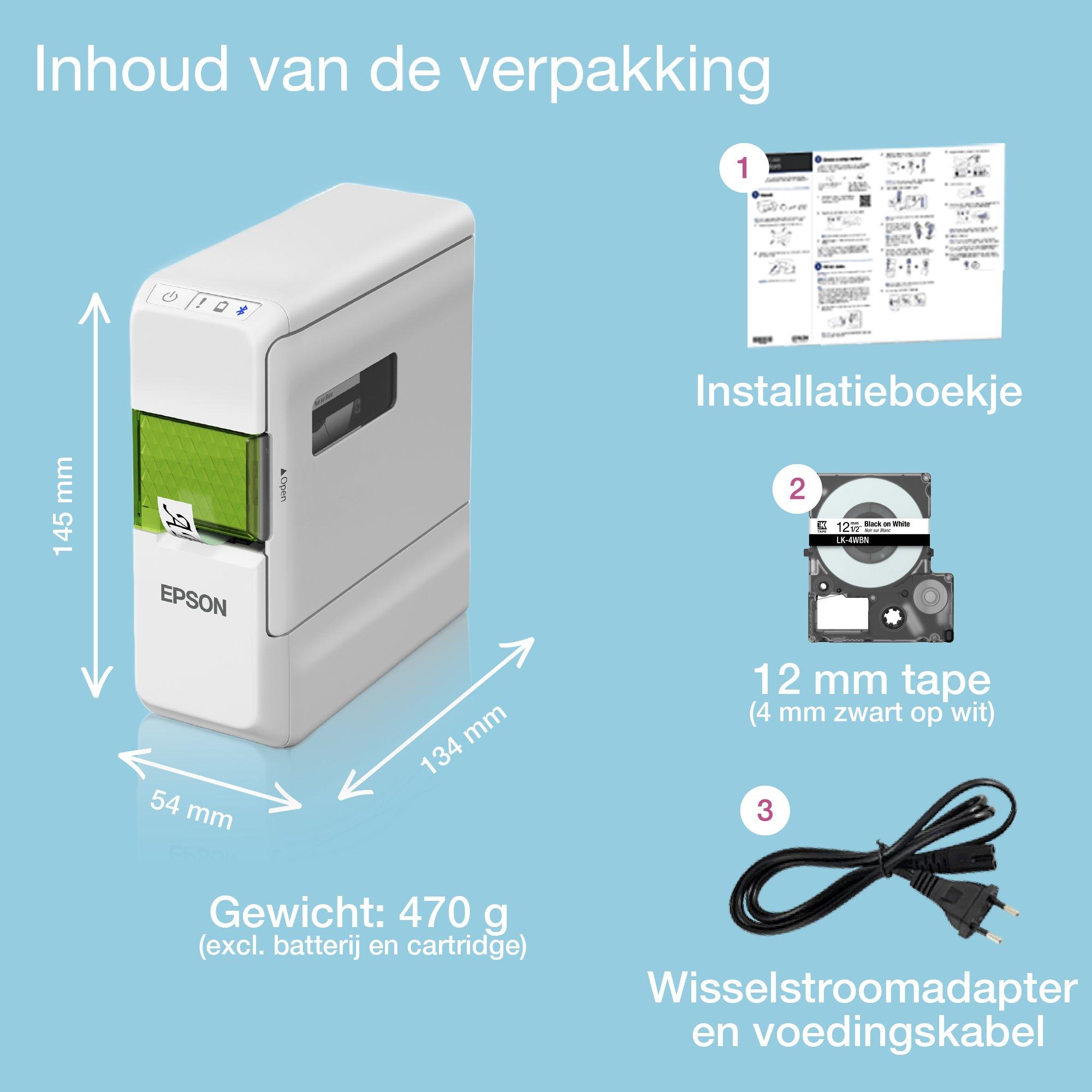 LabelWorks LW-C410 lichtgewicht labelprinter whats in the box
