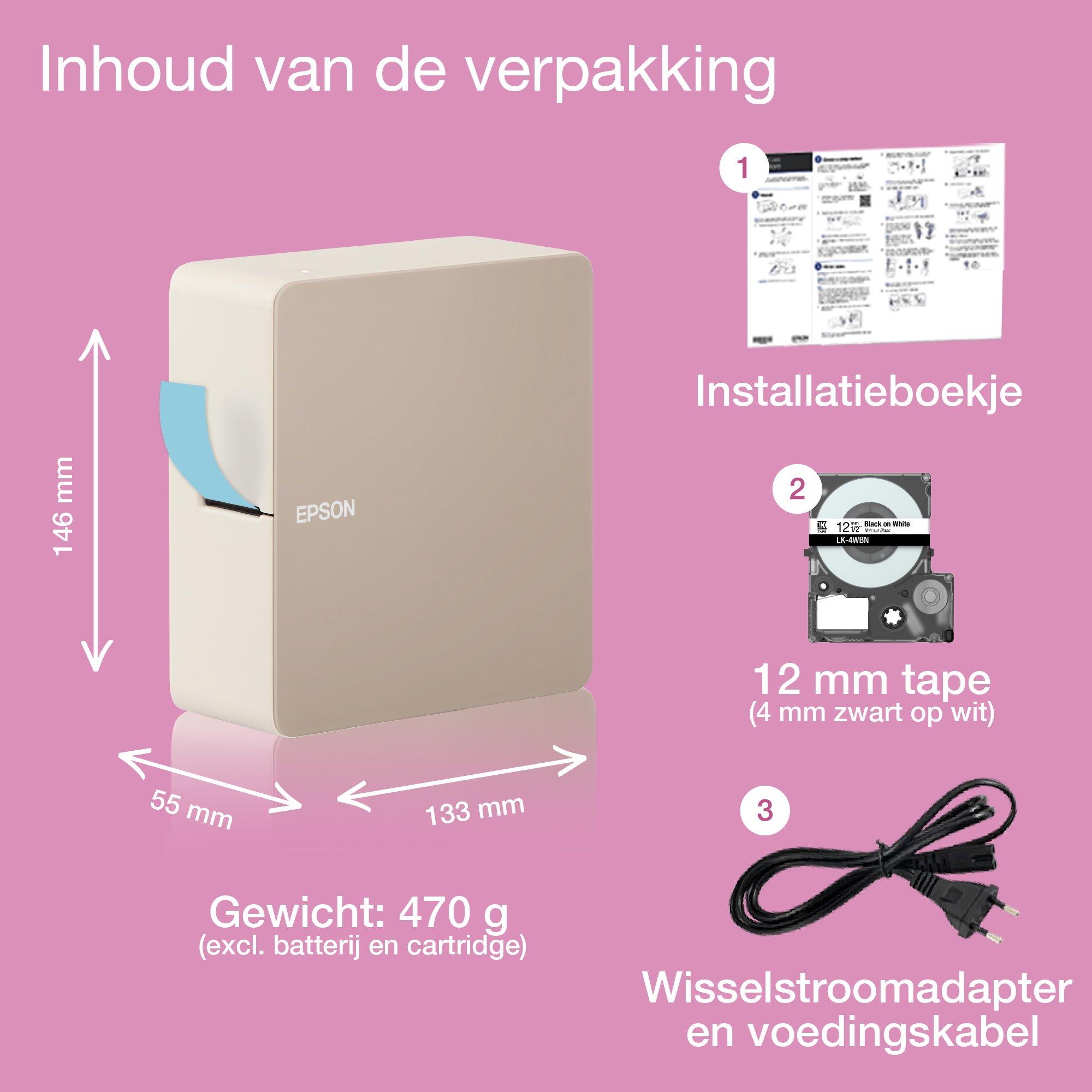 LabelWorks LW-C610 lichtgewicht labelprinter whats in the box