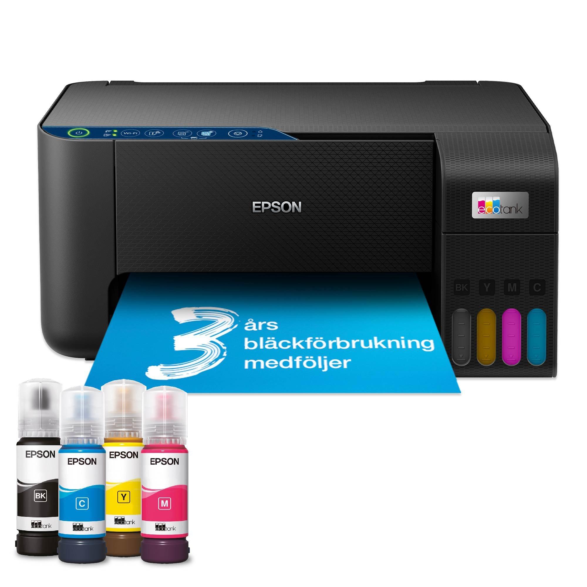 EcoTank ET-2861 A4-multifunktionsskrivare med Wi-Fi och bläckbehållare. Bläck för upp till tre års användning ingår