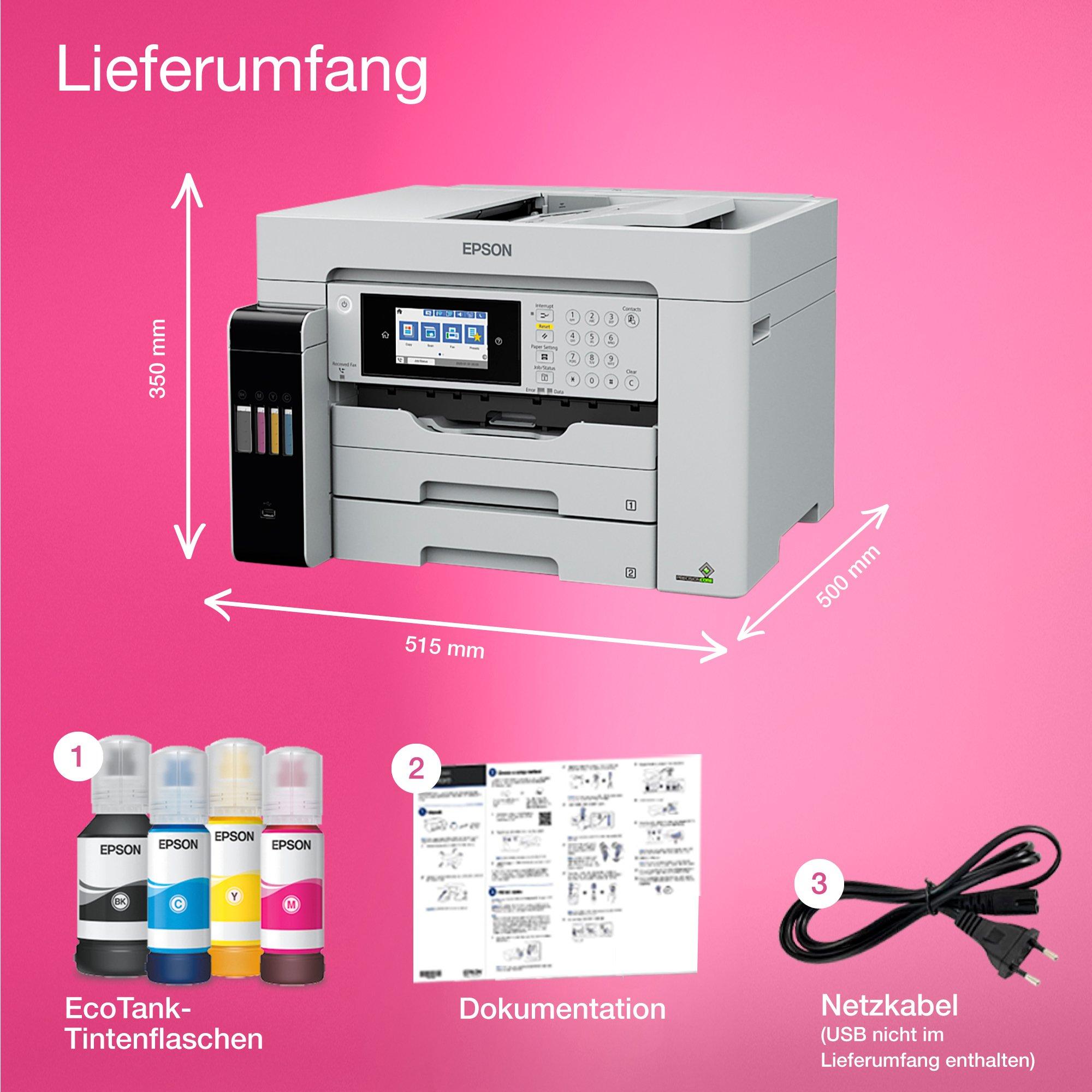EcoTank ET-16680 A3-Multifunktionsdrucker mit Wi-Fi-Tintentank, Scan-, Kopier- und Faxfunktion whats in the box