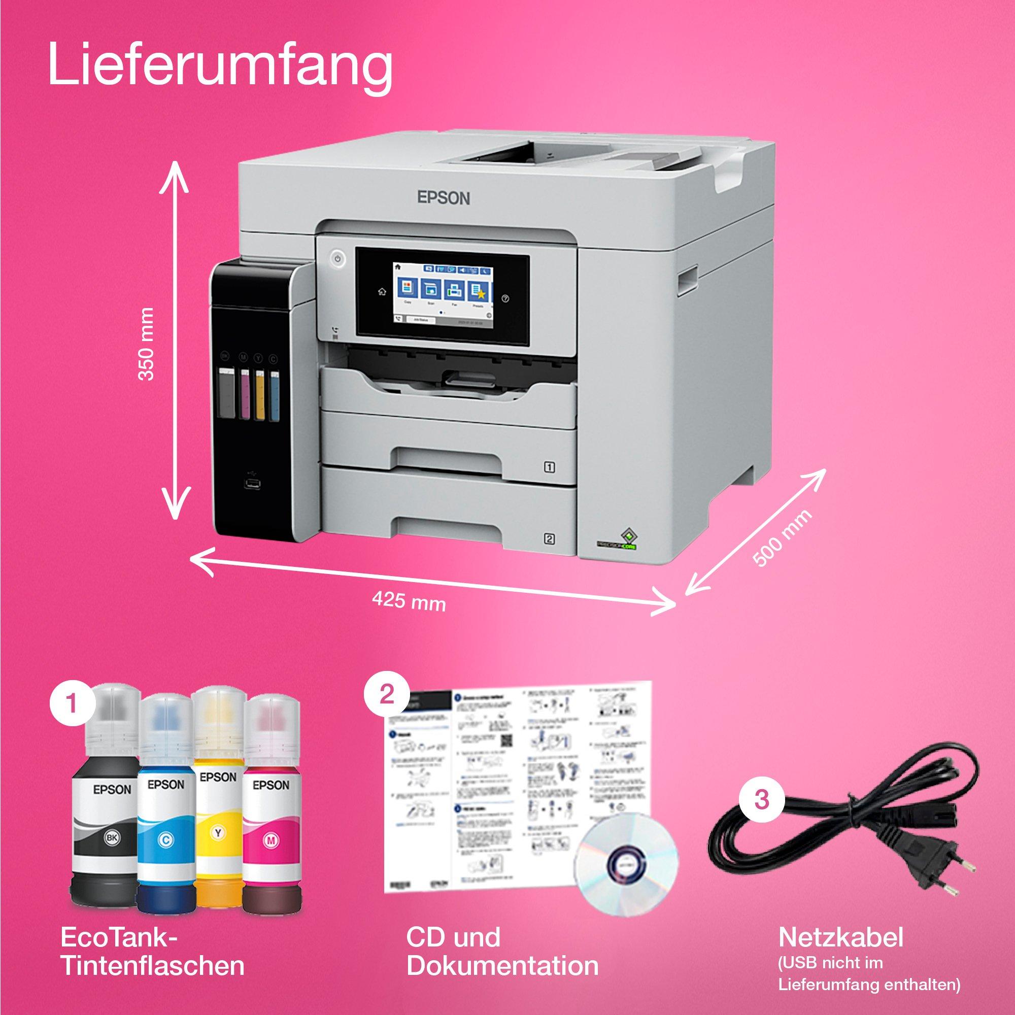 EcoTank Pro ET-5885 A4-Multifunktions Wi-Fi-Tintentankdrucker mit PCL-Unterstützung whats in the box