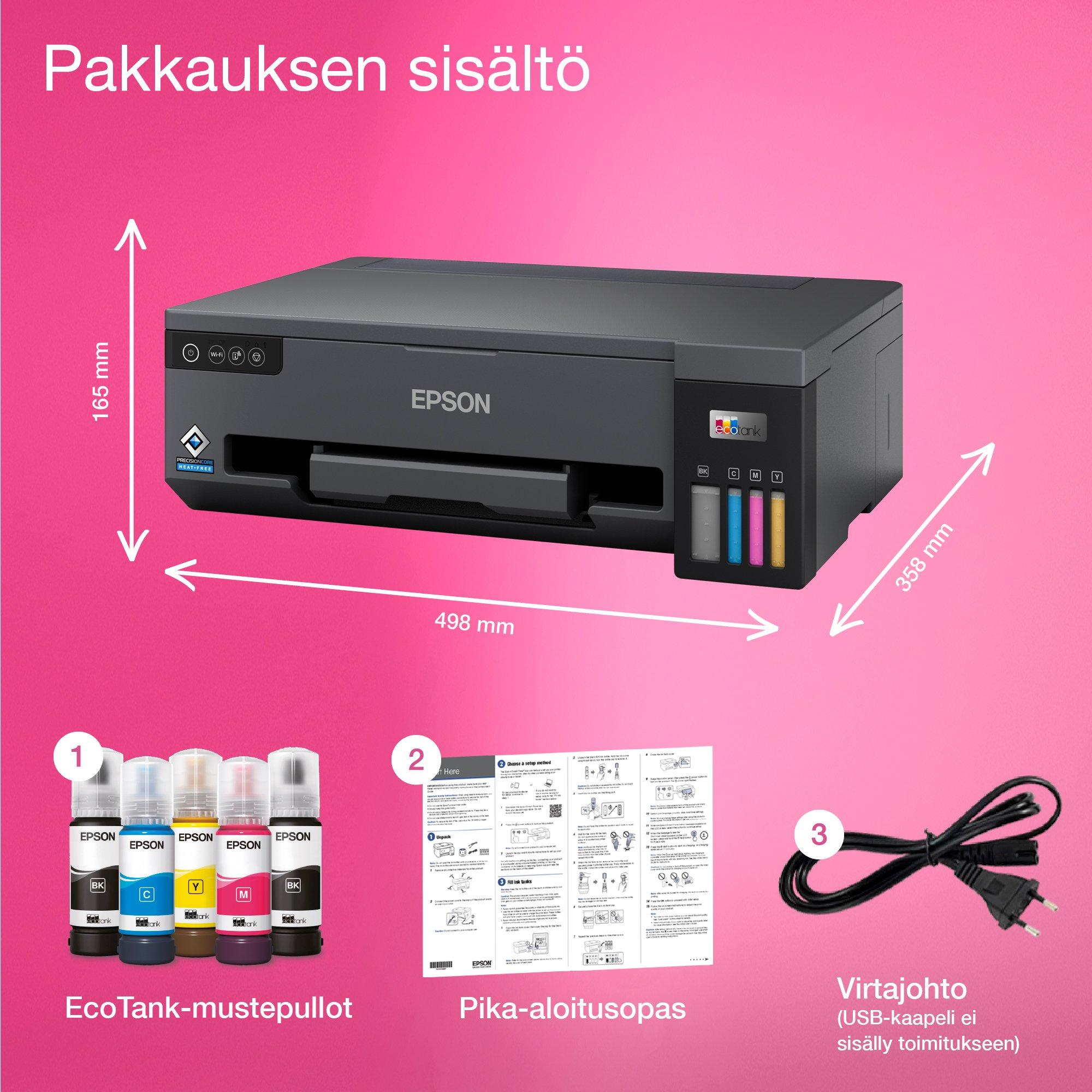 EcoTank ET-14100 -A3-mustesäiliötulostin Wi-Fi:llä – mukana jopa 3 vuoden musteet* whats in the box