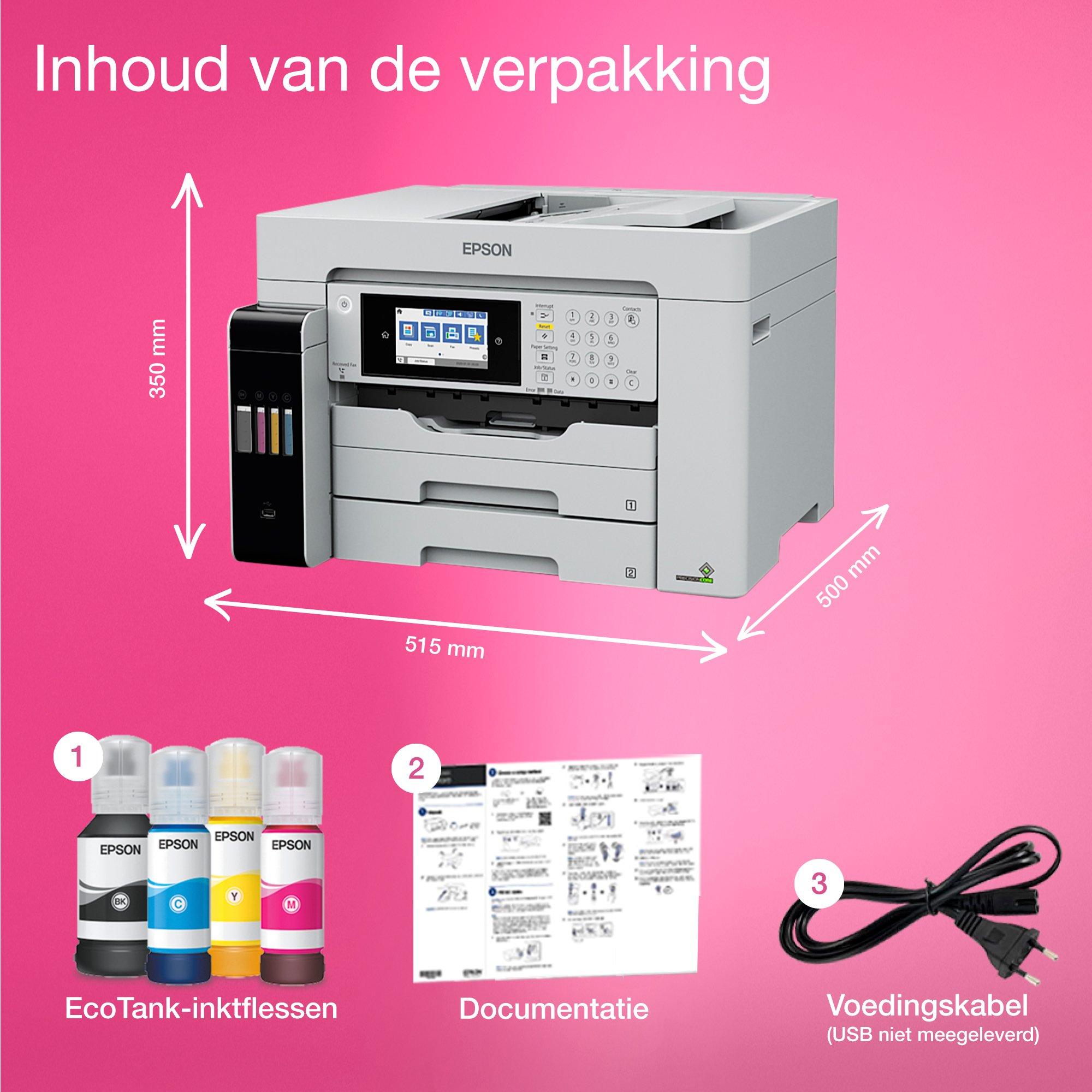 EcoTank ET-16680 A3 multifunctionele Wi-Fi-printer met inkttank en scannen, kopiëren en faxen whats in the box