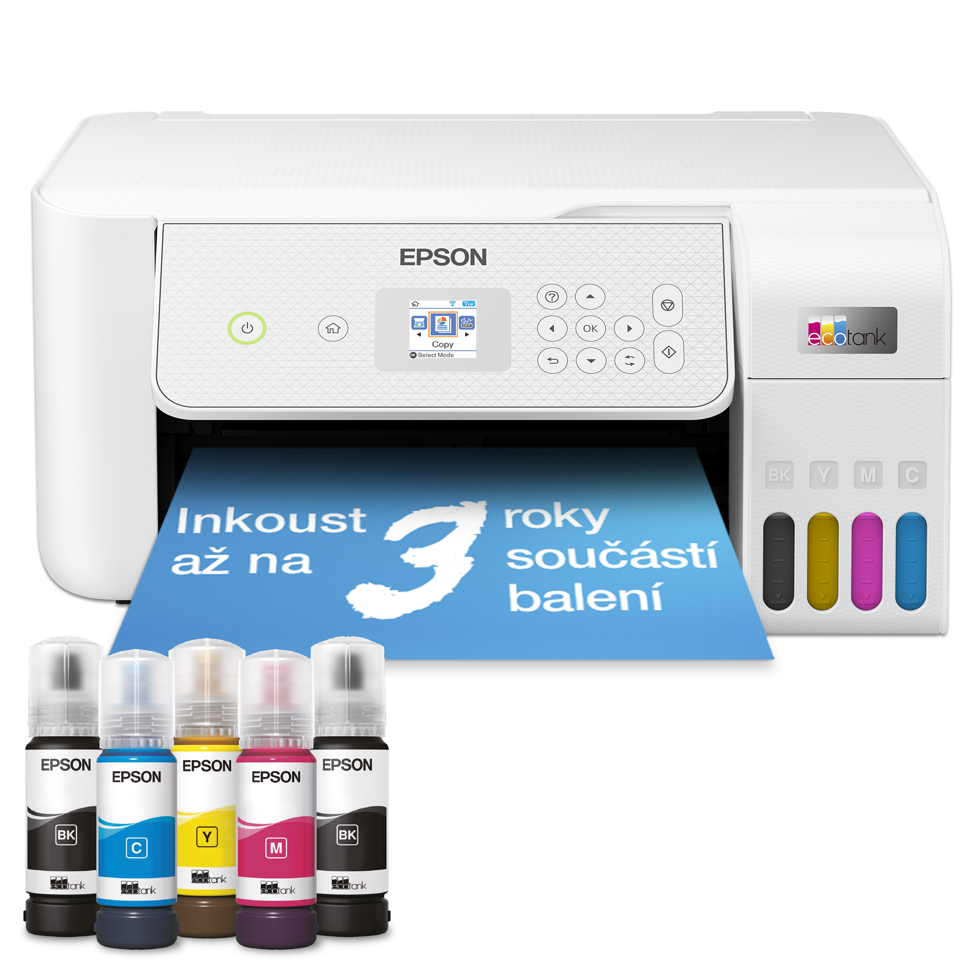 Multifunkční tiskárna EcoTank L3286 formátu A4 s inkoustovými nádržkami, připojením přes Wi-Fi a inkoustem až na 3 roky