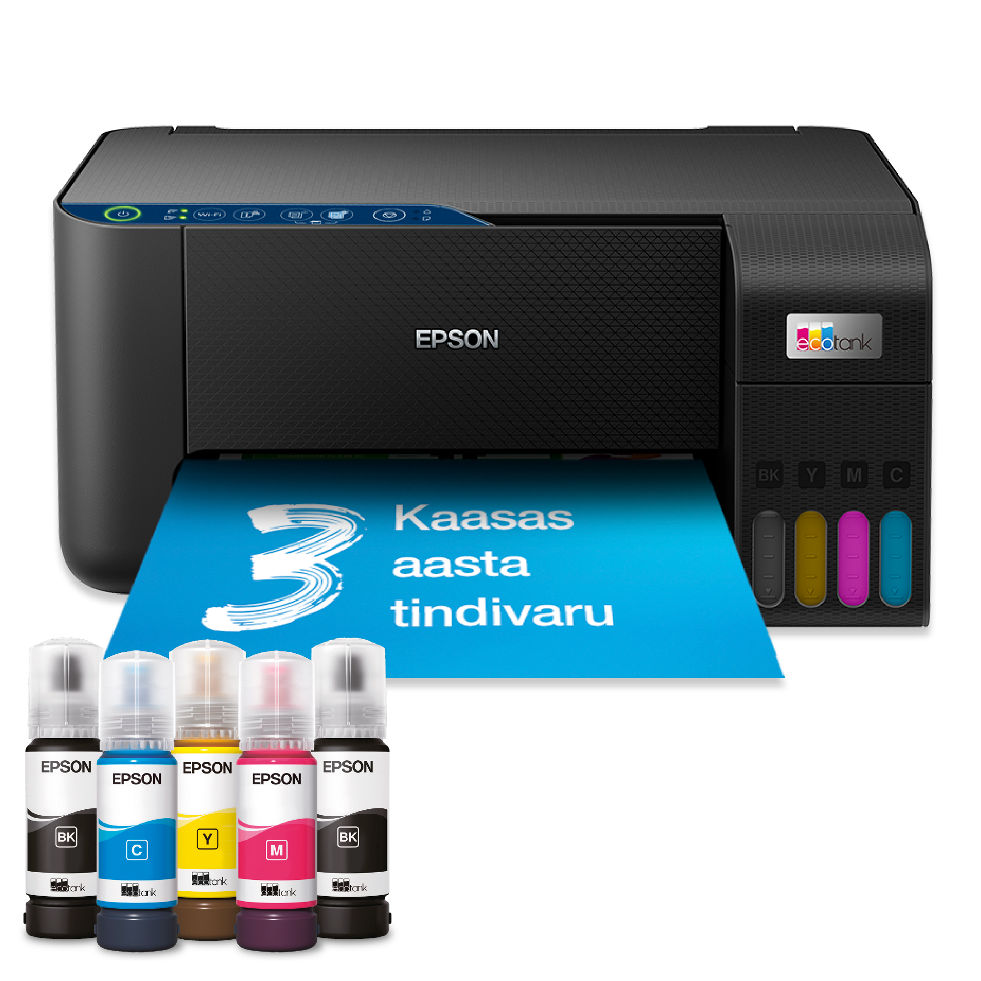 EcoTank L3271 A4 multifunktsionaalne Wi-Fi-ühenduse ja tindimahutiga printer, kuni 3-aastase tindivaruga