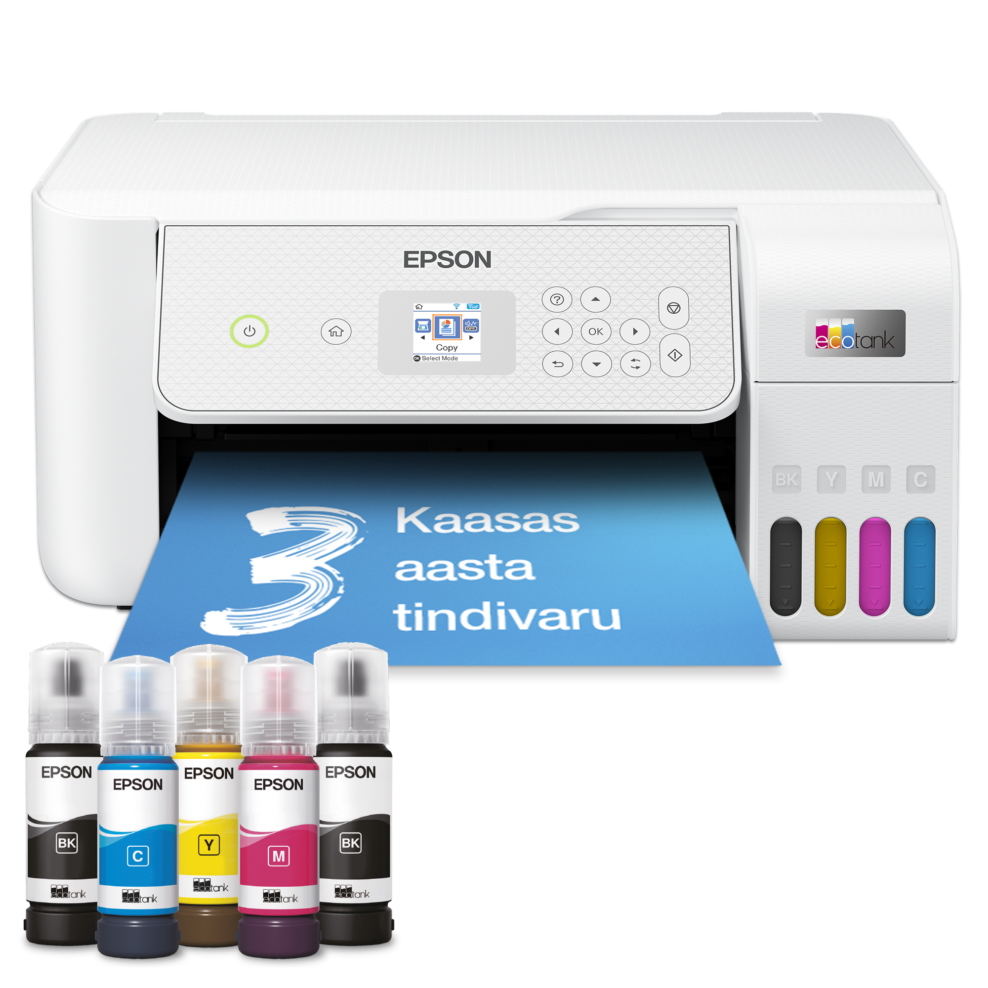 EcoTank L3286 A4 multifunktsionaalne Wi-Fi-ühenduse ja tindimahutiga printer, kuni 3-aastase tindivaruga