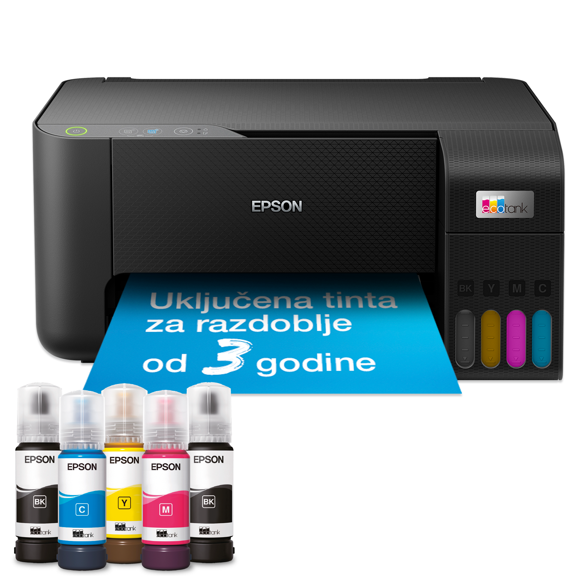 Višenamjenski pisač EcoTank L3230 sa spremnikom za tintu i uključenom tintom za do tri godine