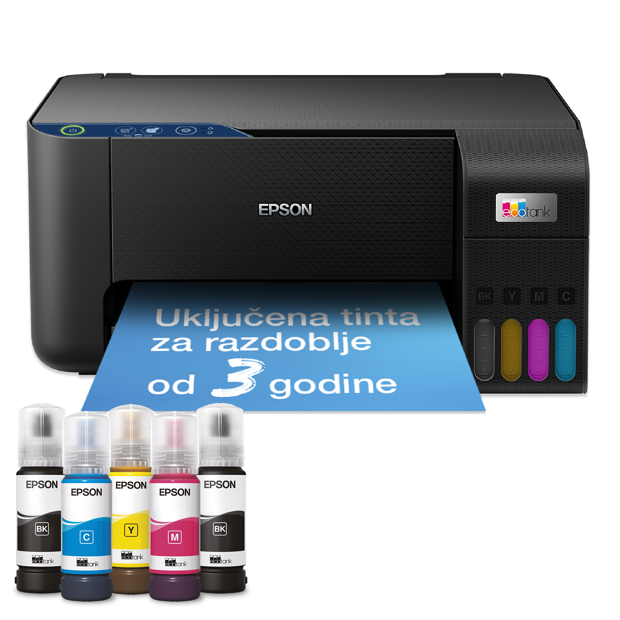 Višenamjenski pisač EcoTank L3231 sa spremnikom za tintu i uključenom tintom za do tri godine