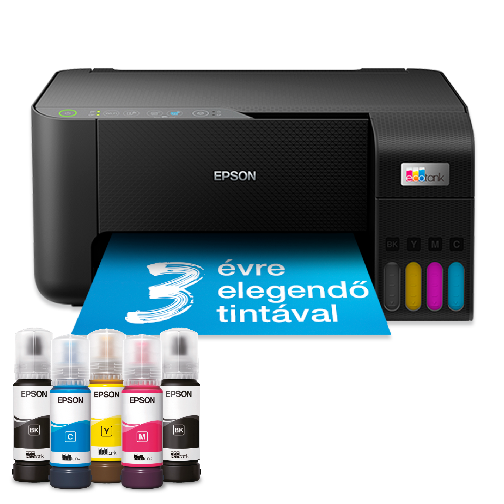 EcoTank L3270 többfunkciós, Wi-Fi-s, külső tintatartályos, A4-es nyomtató, akár 3 évre elegendő tintával