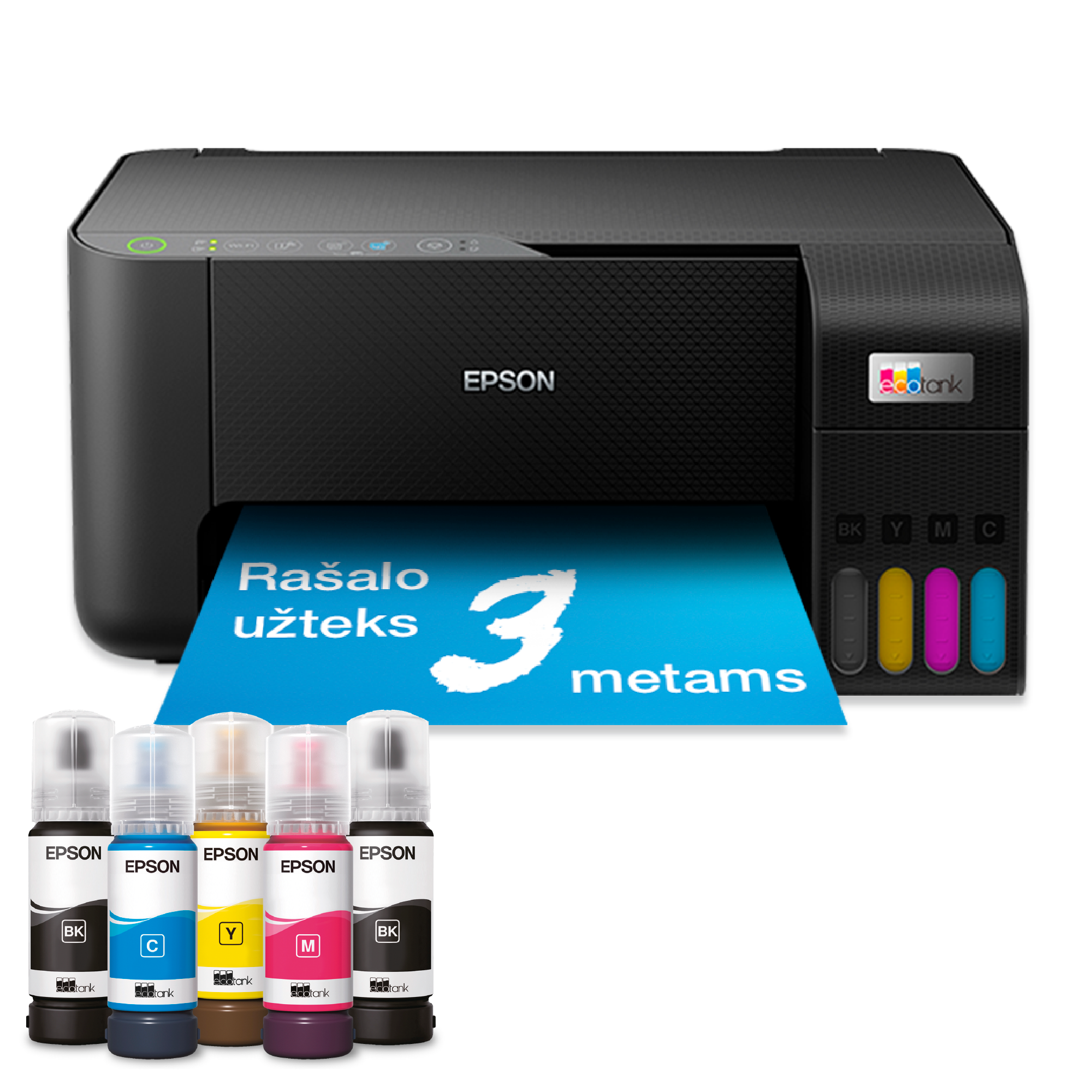 „EcoTank L3270“ daugiafunkcis A4 spausdintuvas su „Wi-Fi“ ir rašalo talpykla, kurioje rašalo yra tiek, kad pakaks iki 3 metų