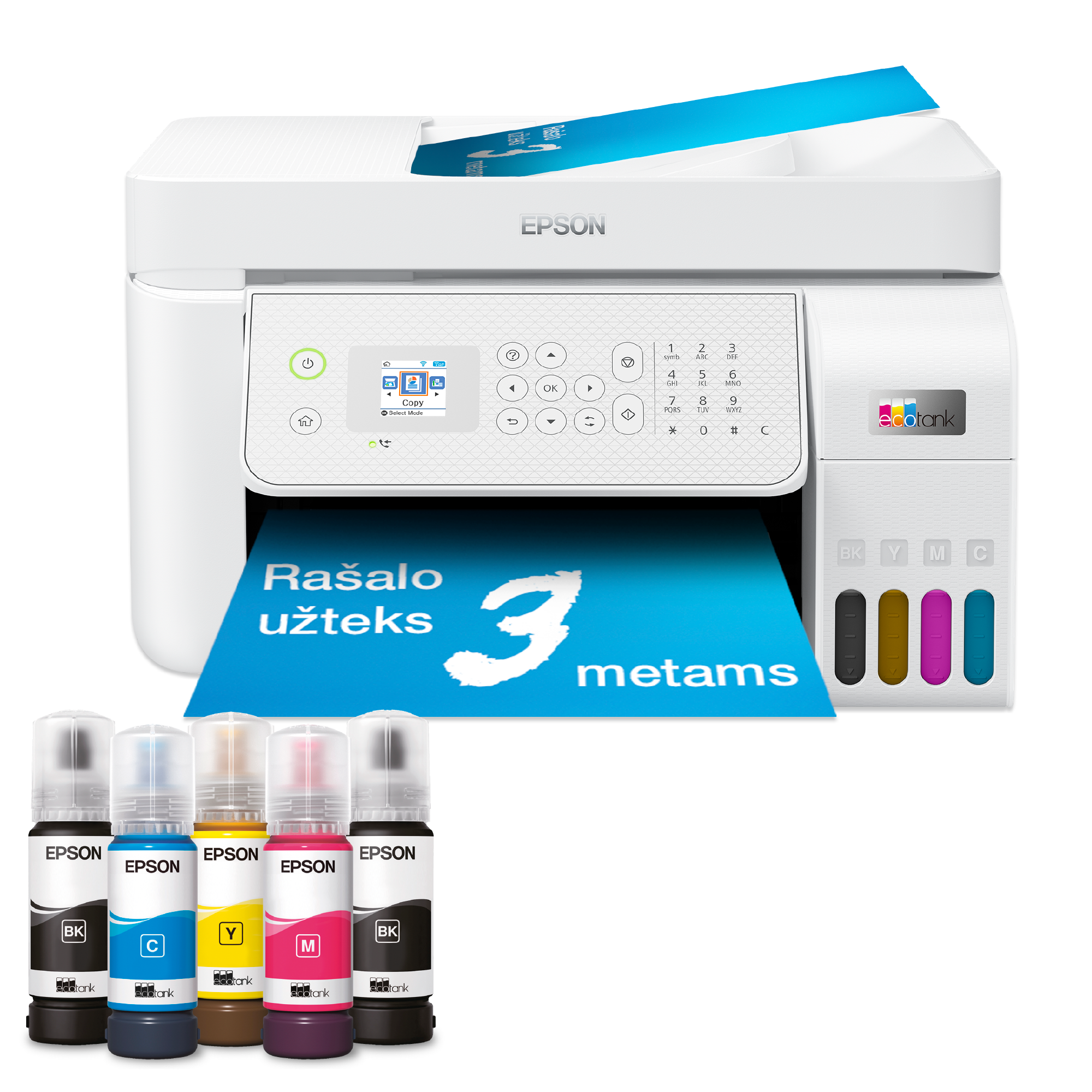 „EcoTank L5316“ daugiafunkcis A4 spausdintuvas su „Wi-Fi“ ir rašalo talpykla, kurioje rašalo yra tiek, kad pakaks iki 3 metų