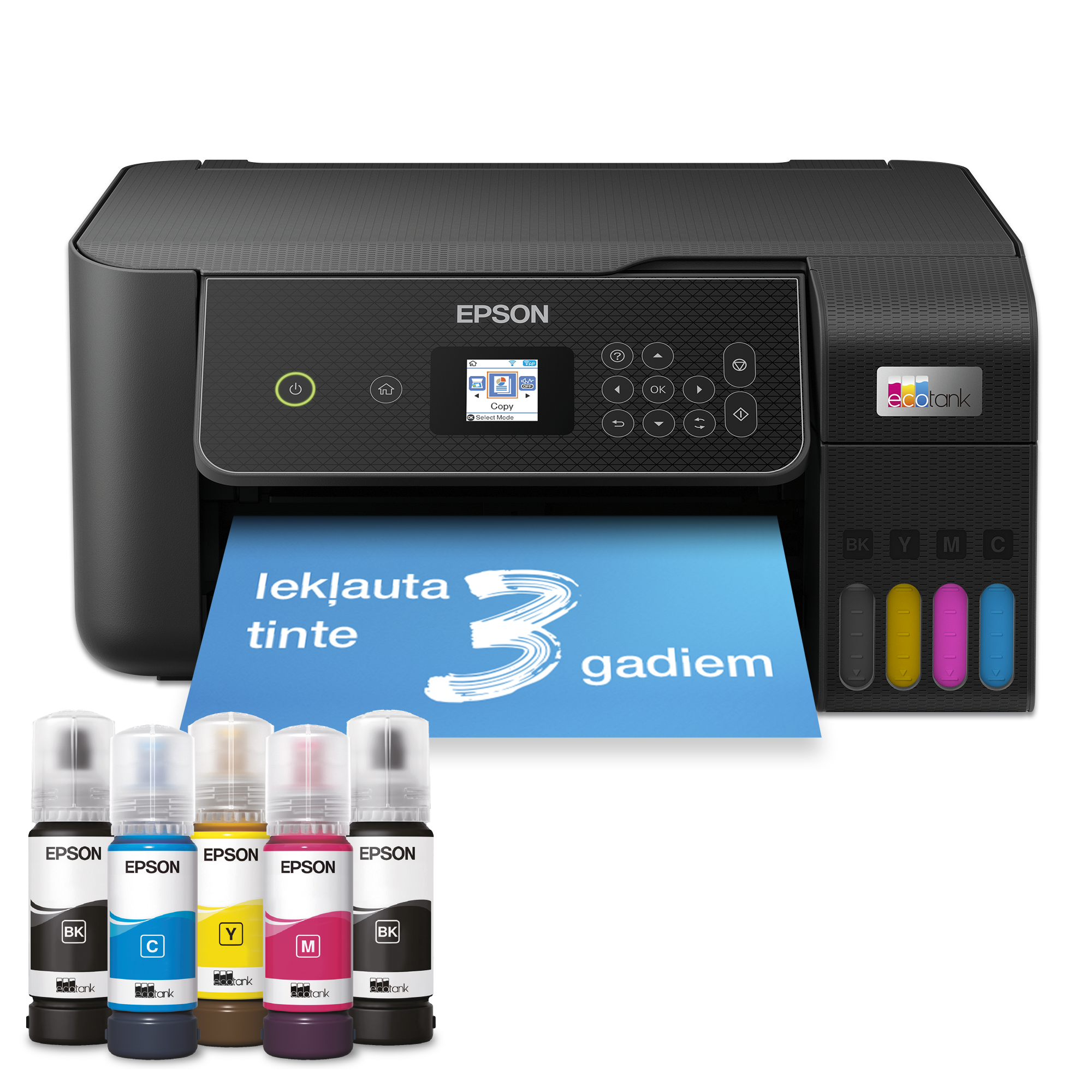 EcoTank L3280 A4 daudzfunkciju Wi-Fi tintes tvertnes printeris ar komplektācijā iekļautu tinti līdz pat 3 gadiem