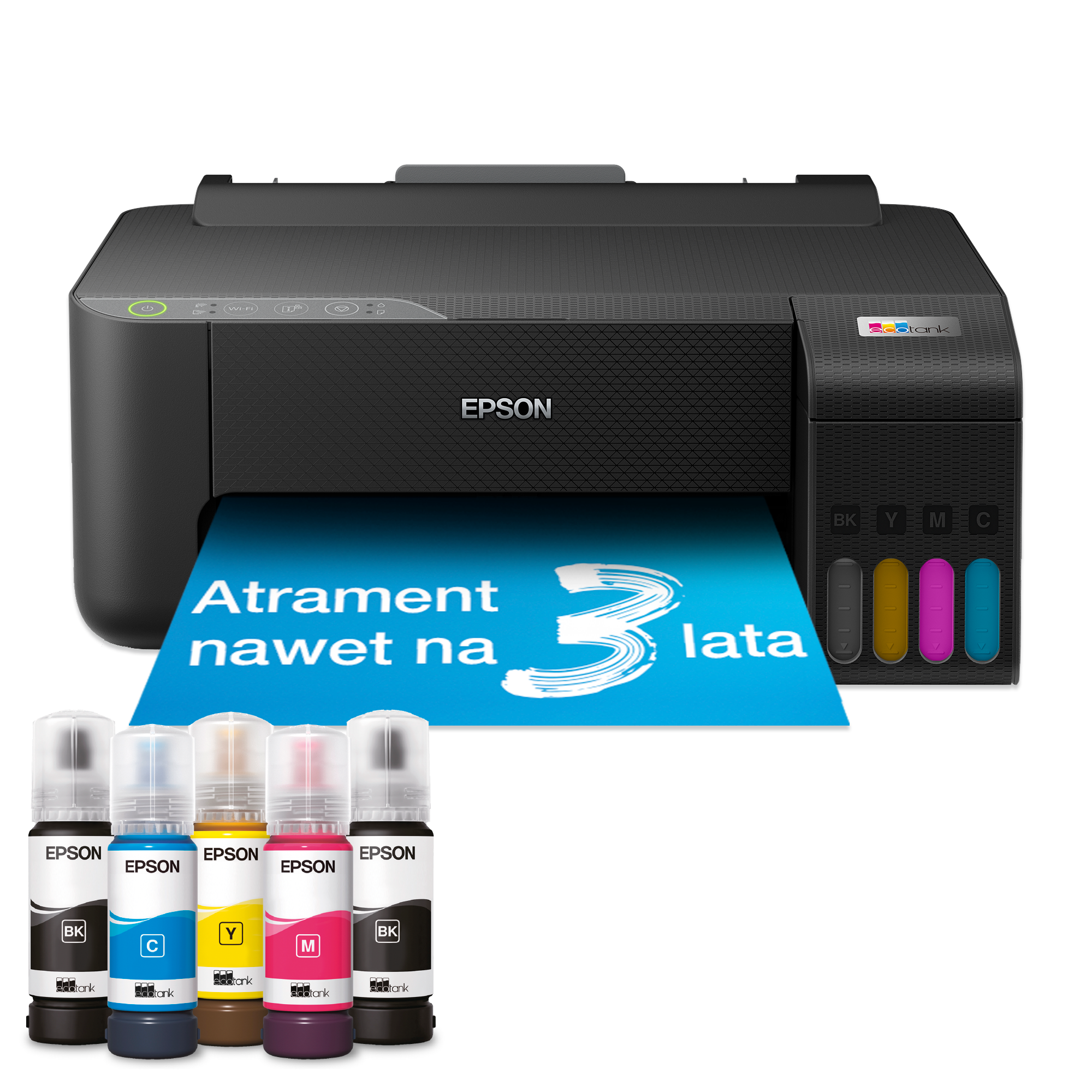 Drukarka A4 EcoTank L1270 z Wi-Fi i ze stałym zasilaniem w atrament, z zapasem atramentu nawet na 3 lata w zestawie